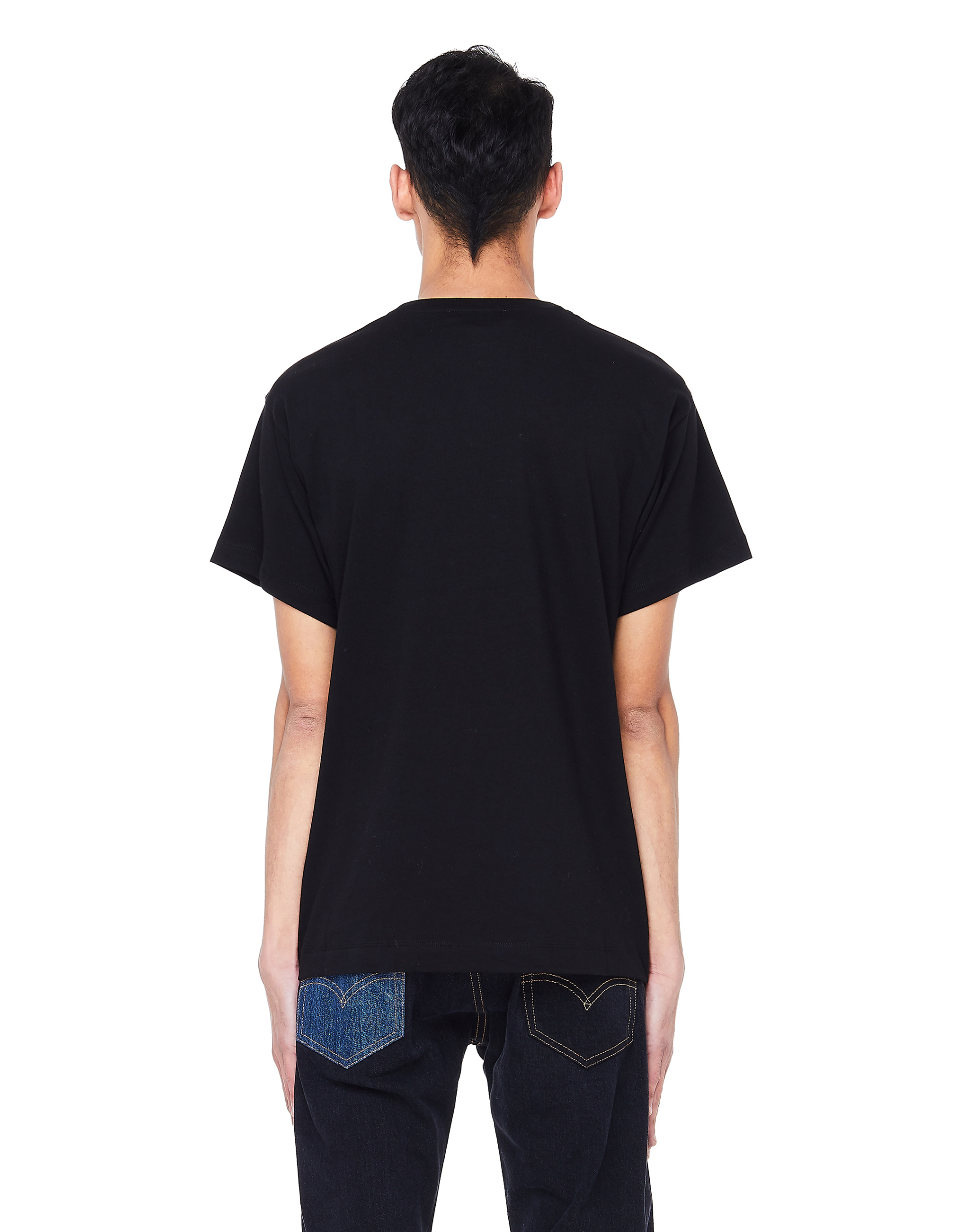 Gosha Rubchinskiy Черная футболка из хлопка с флагами