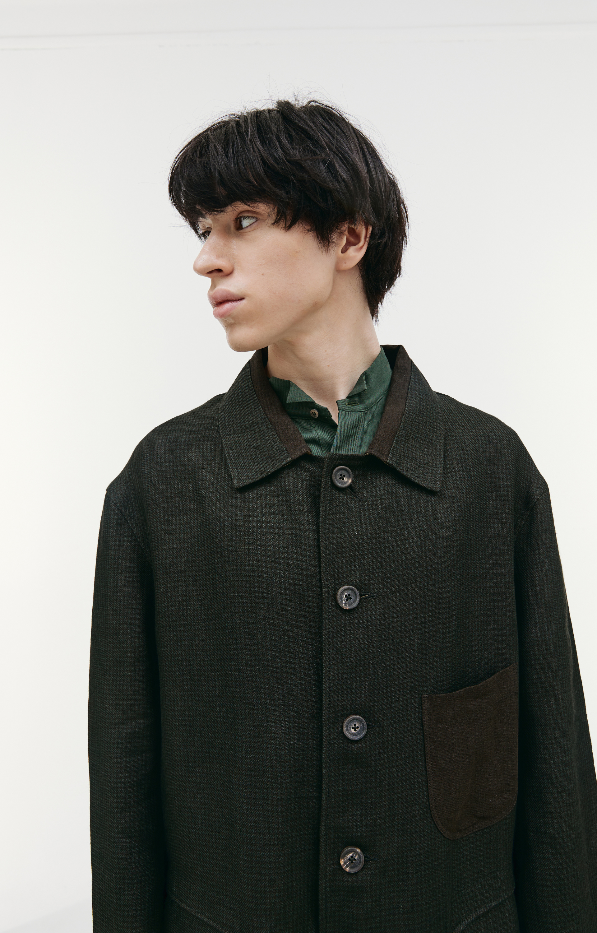 Ziggy Chen Льняное пальто в клетку