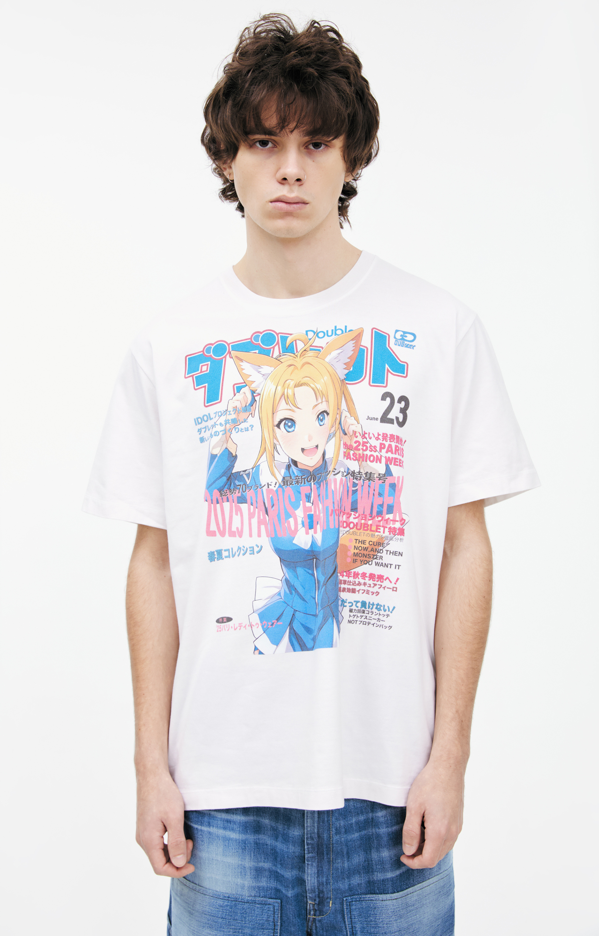 Doublet Белая футболка с принтом