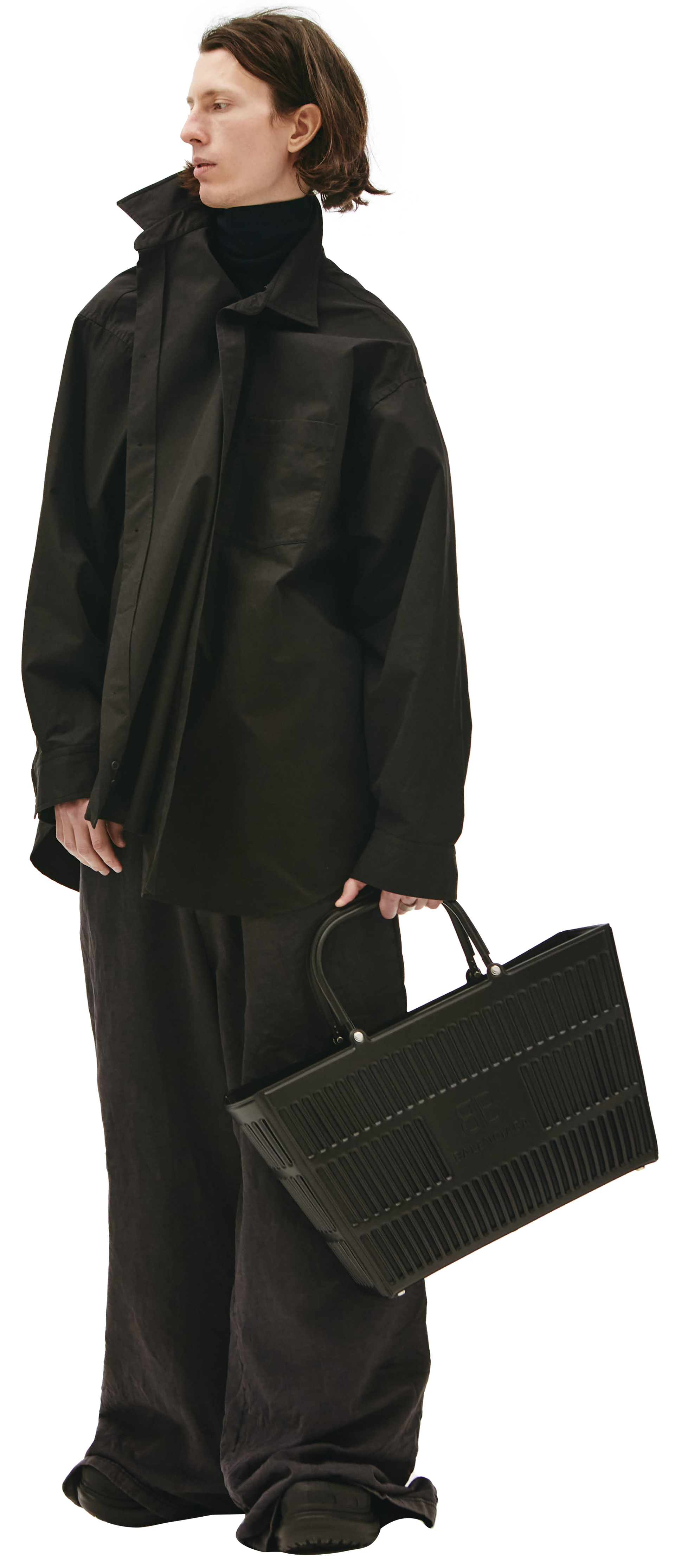 Balenciaga Черная оверсайз рубашка