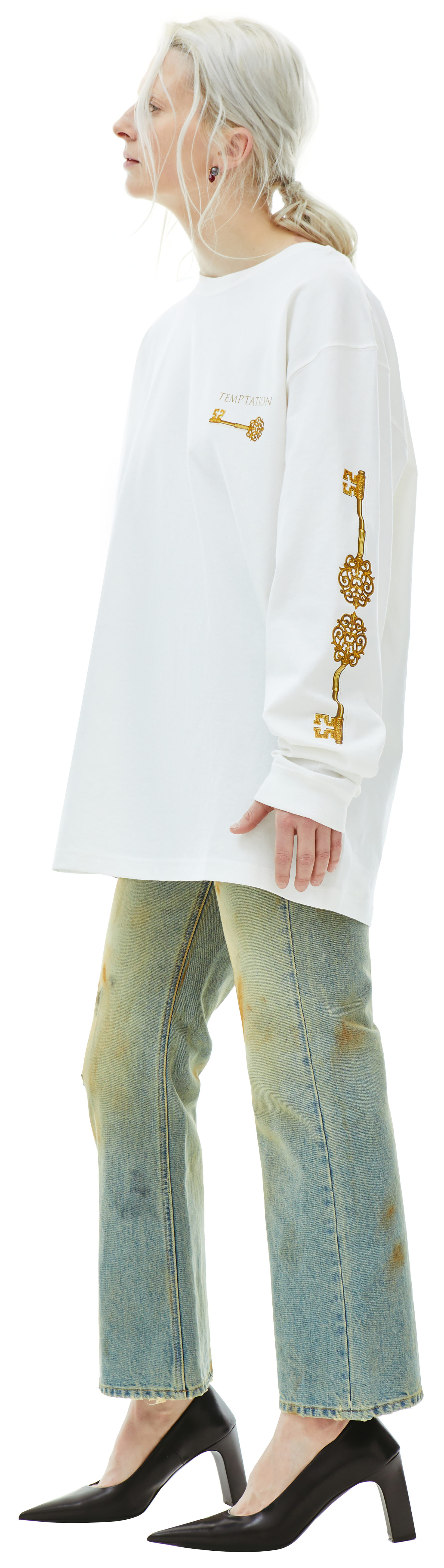 Children of the discordance Белый лонгслив с принтом