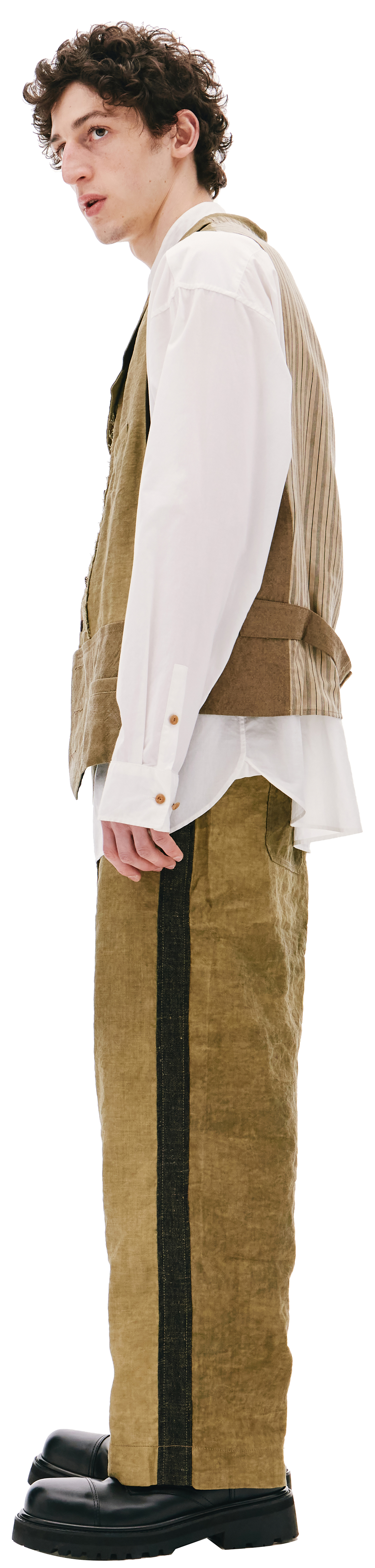 Ziggy Chen Хлопковый жилет цвета хаки