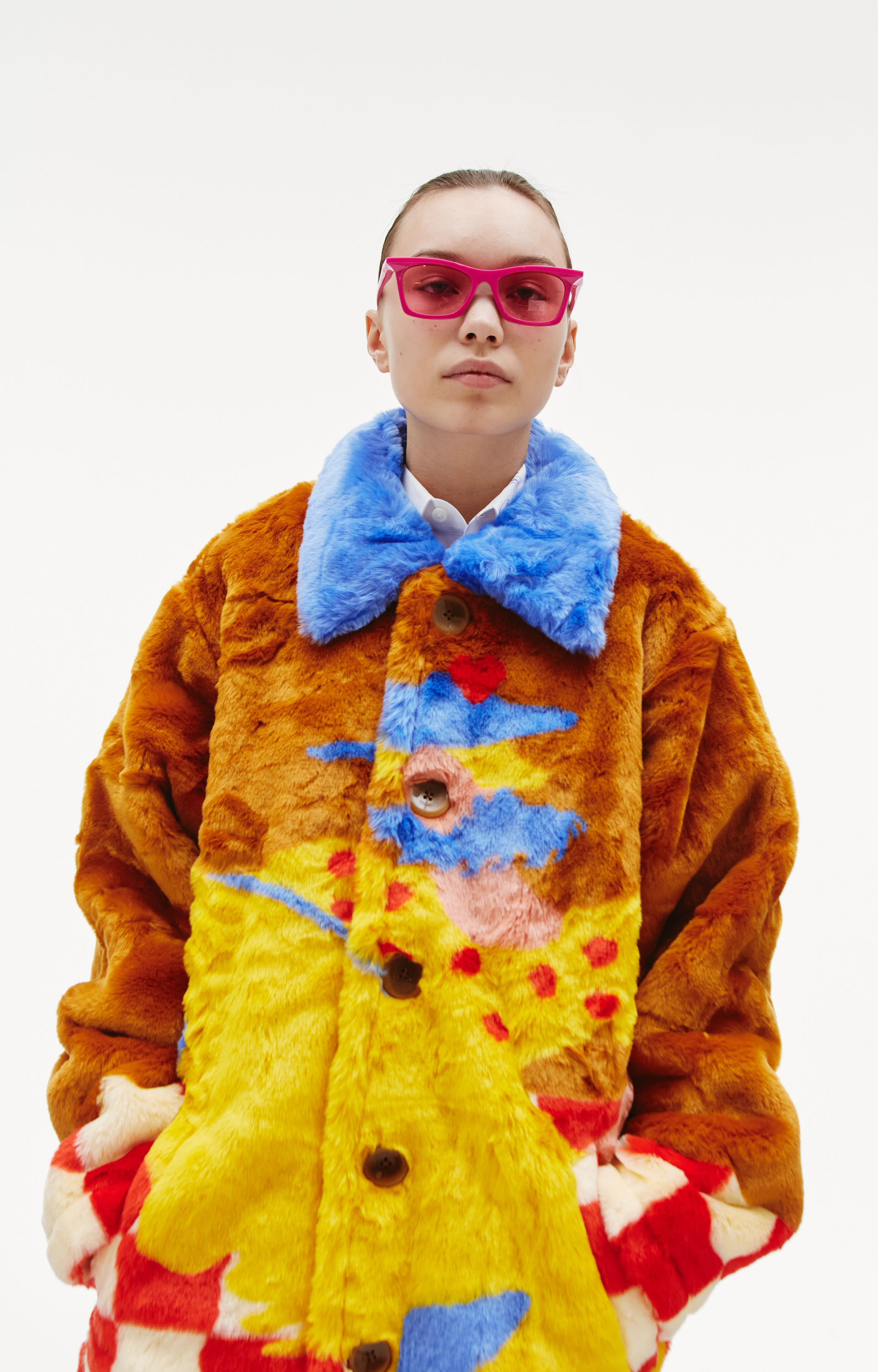 KidSuper Разноцветная шуба из искуственного меха