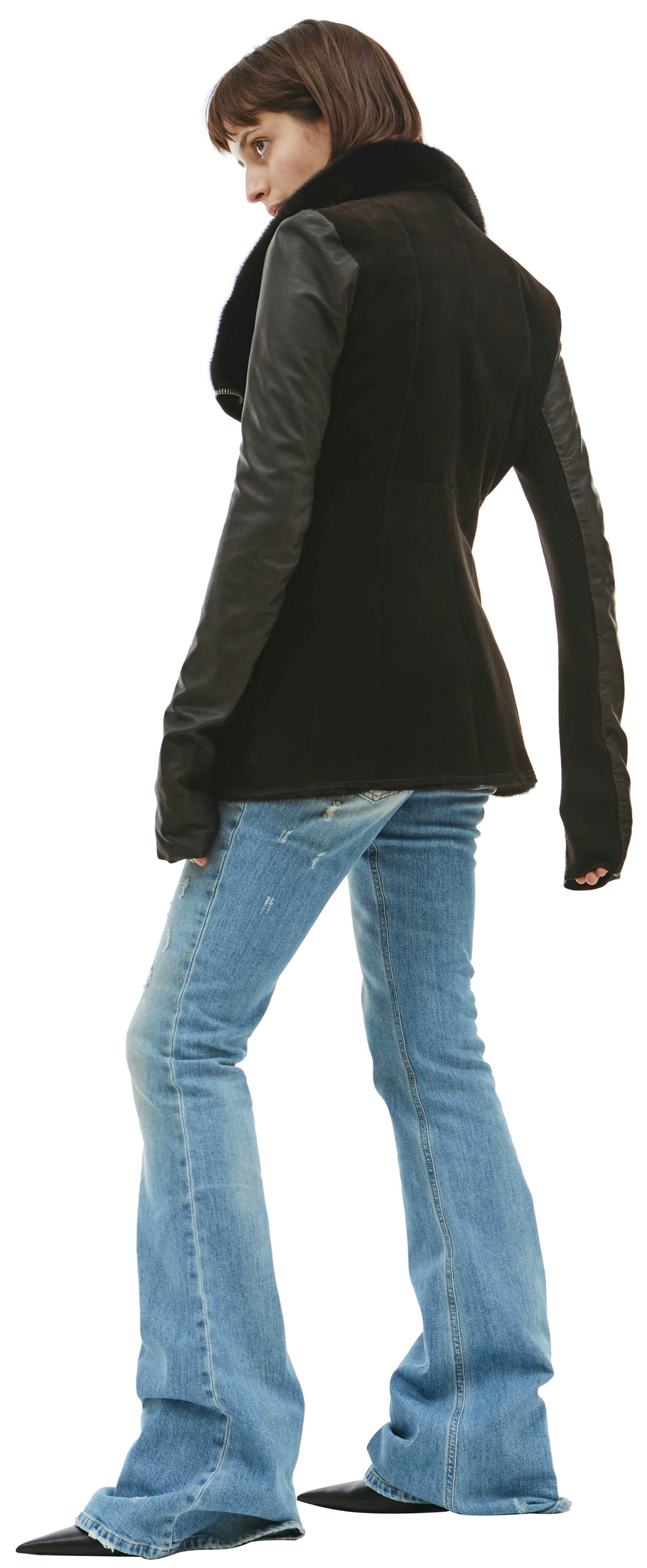 HUN Rick Owens Двусторонняя куртка из кожи и норки