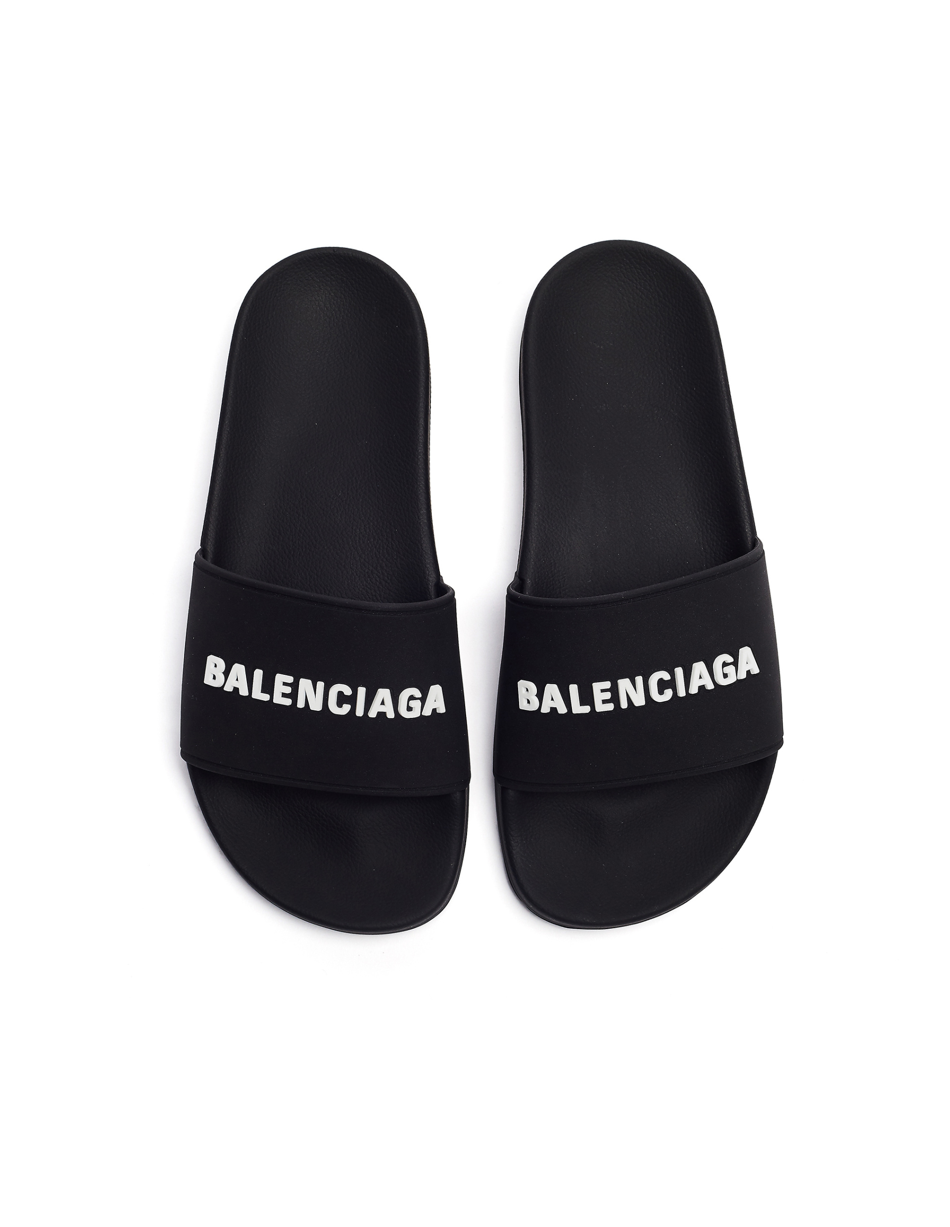 Balenciaga Черные резиновые шлепанцы