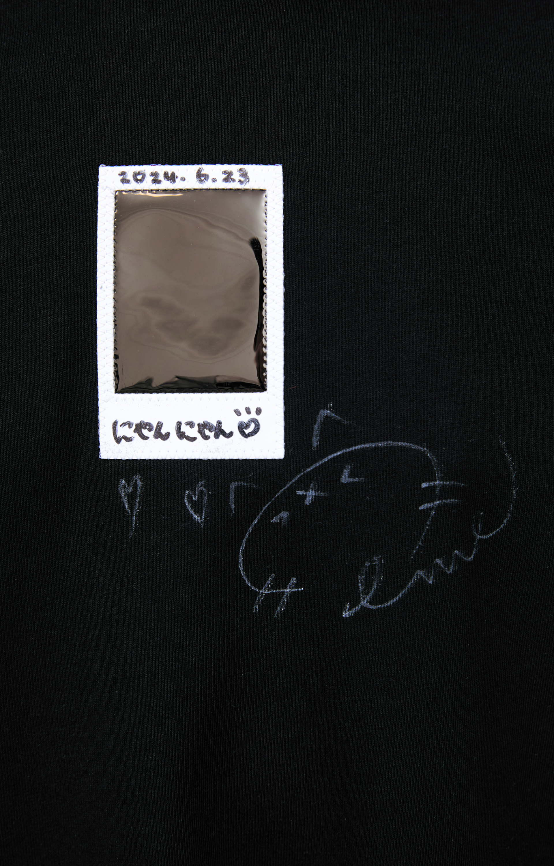 Doublet Футболка-25SS31CS369 черное фото на груди и надпись,черная