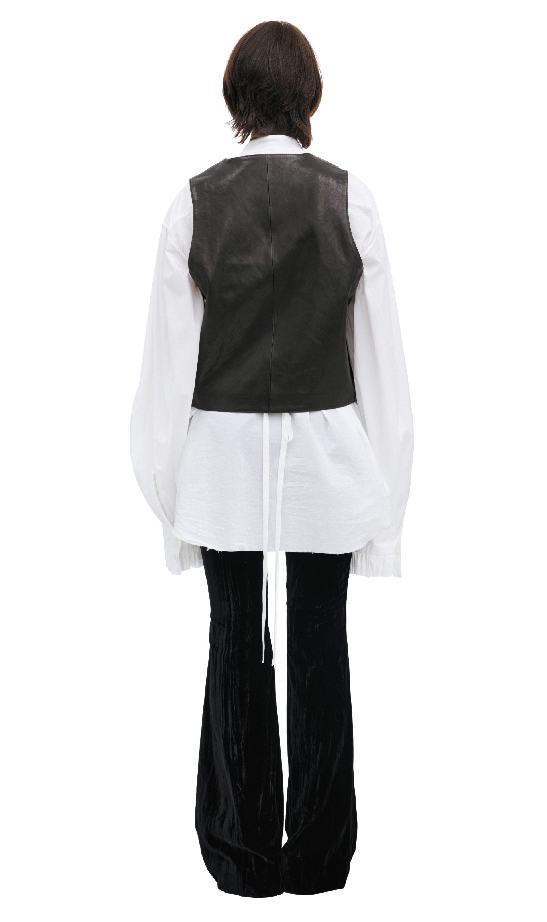 Ann Demeulemeester Кожаный жилет с V-образным вырезом