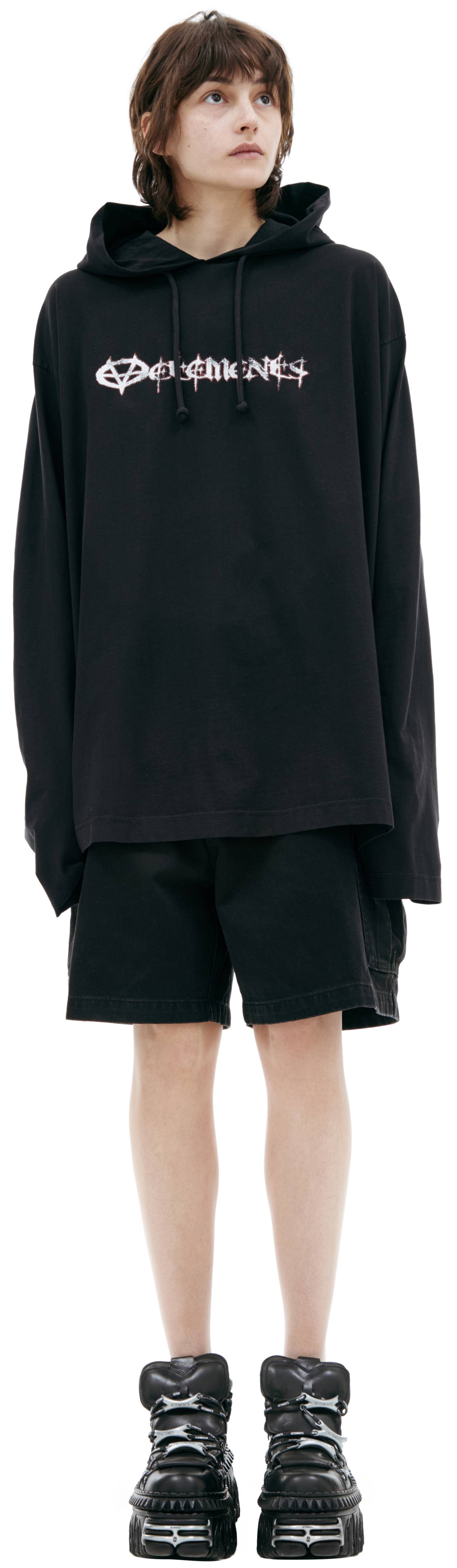 VETEMENTS Черное худи с логотипом