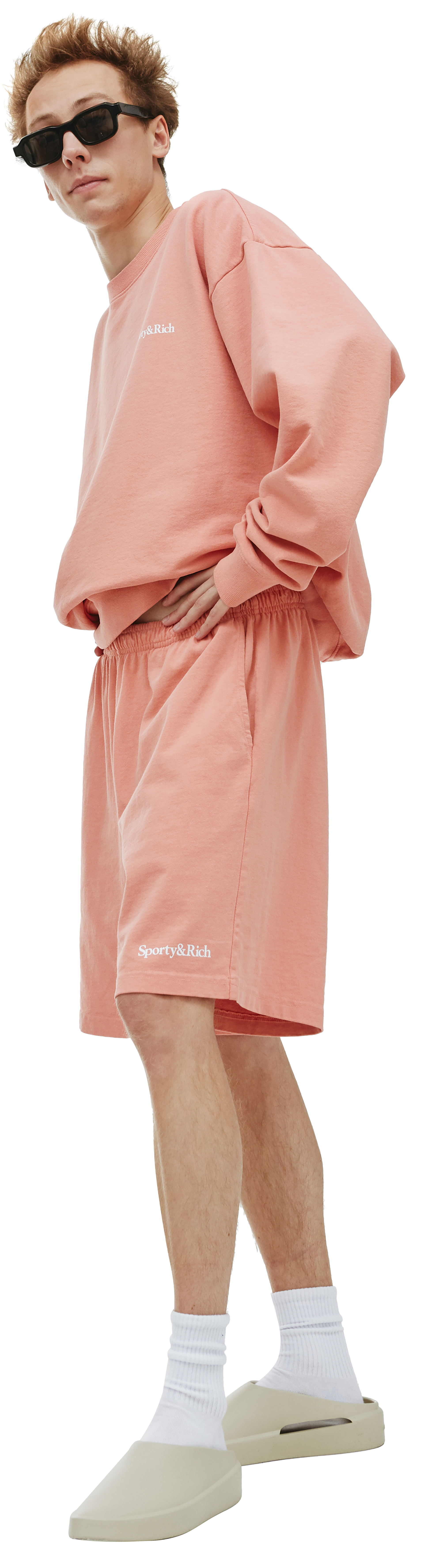 SPORTY & RICH Шорты с контрастным логотипом