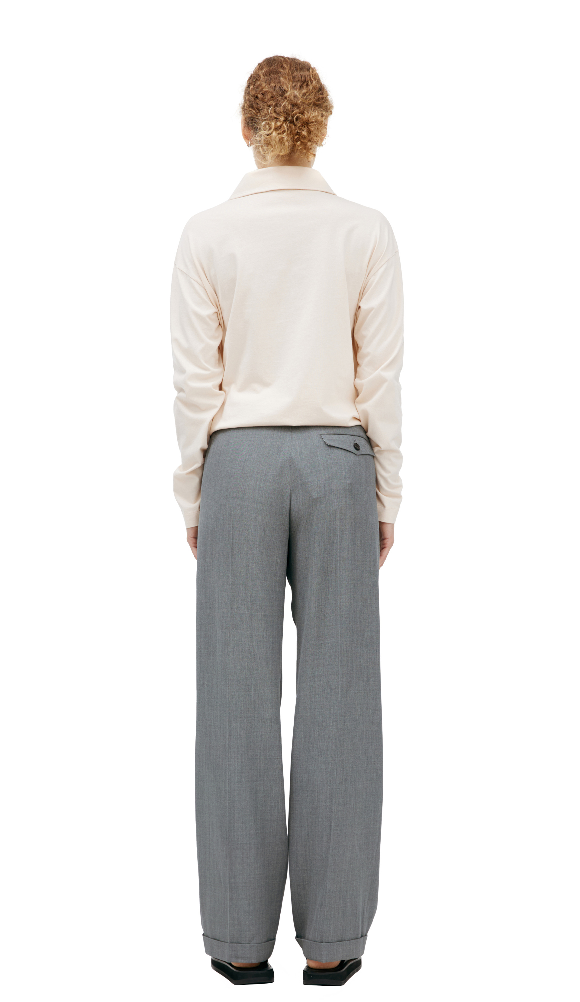 The Row Серые брюки из шерсти