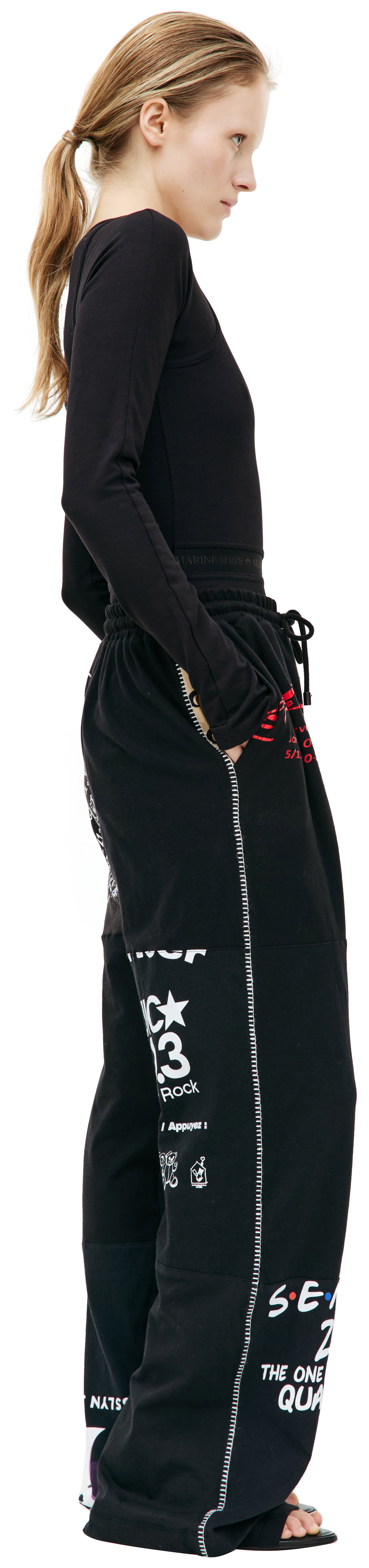 MARINE SERRE Широкие брюки пэчворк