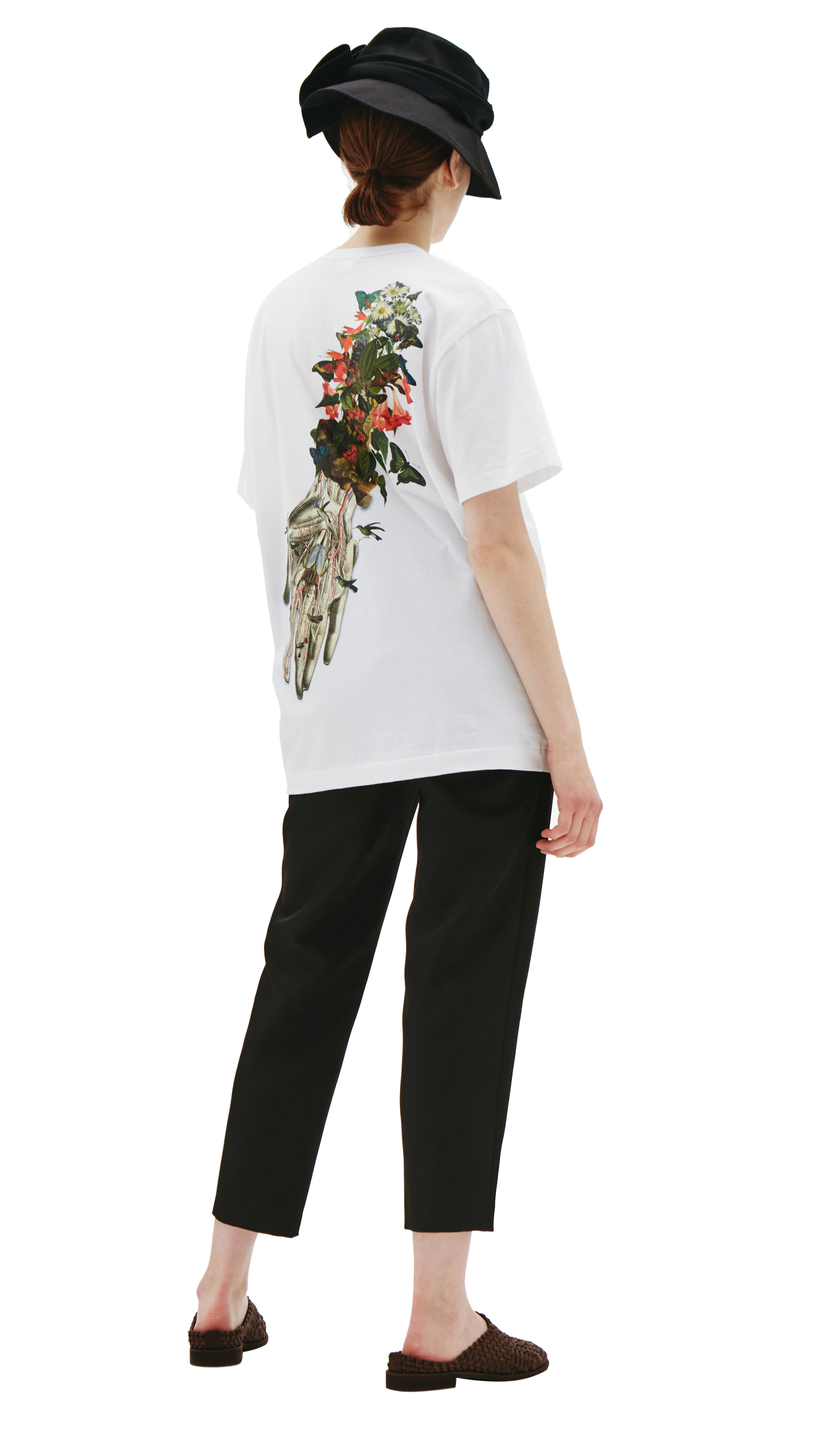 Comme des Garcons Homme plus Белая футболка из хлопка с принтом