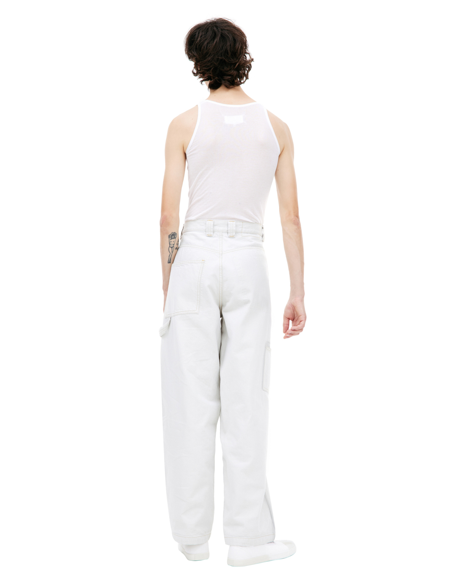 Maison Margiela Белые джинсы прямого кроя