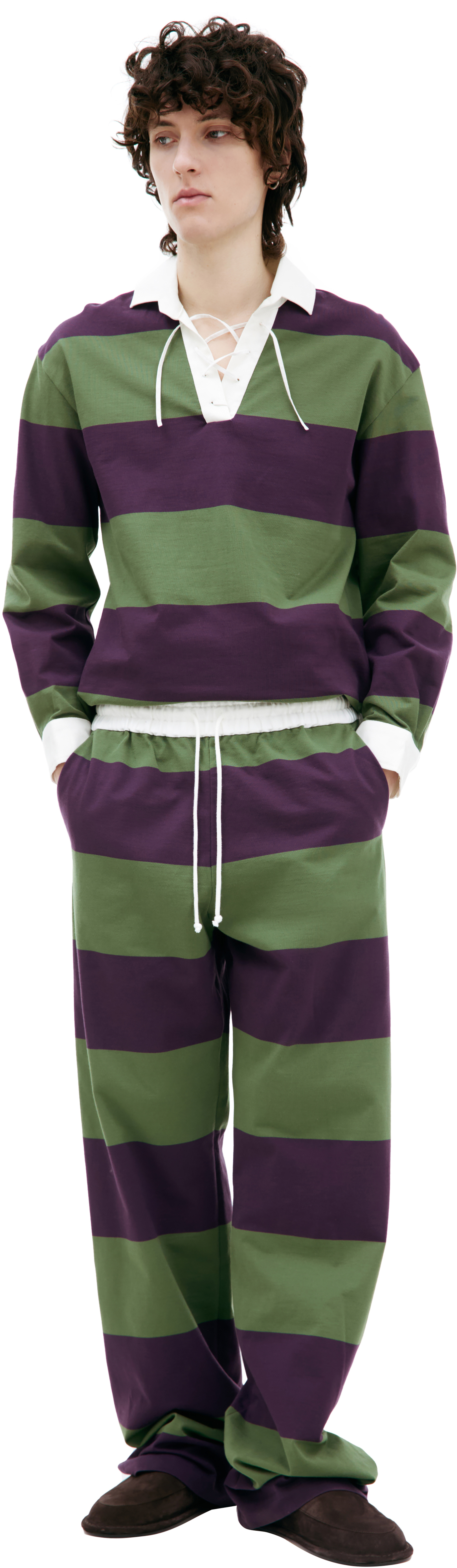 Dries Van Noten Хлопковые брюки в полоску