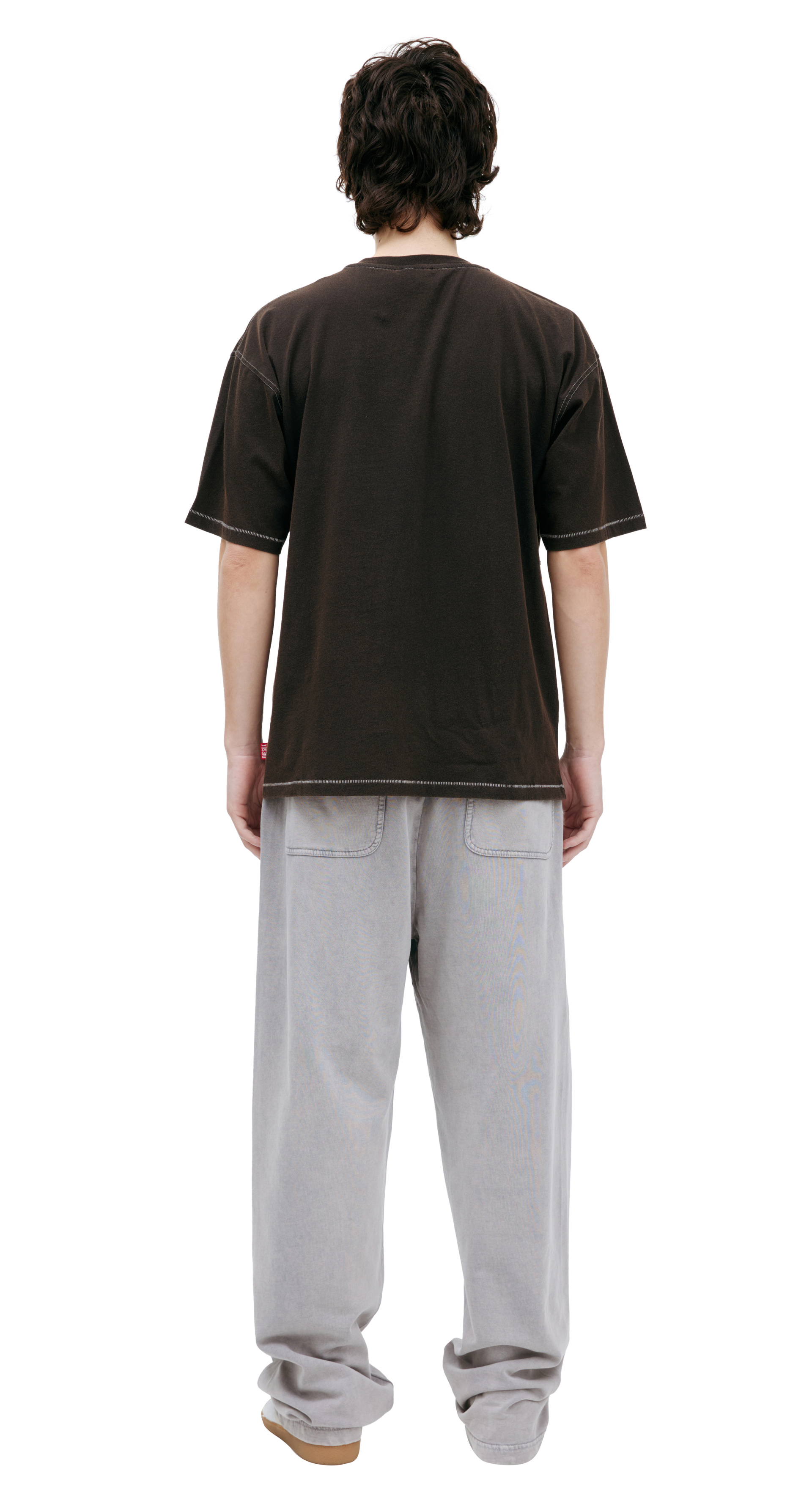 Diesel Коричневая футболка с принтом