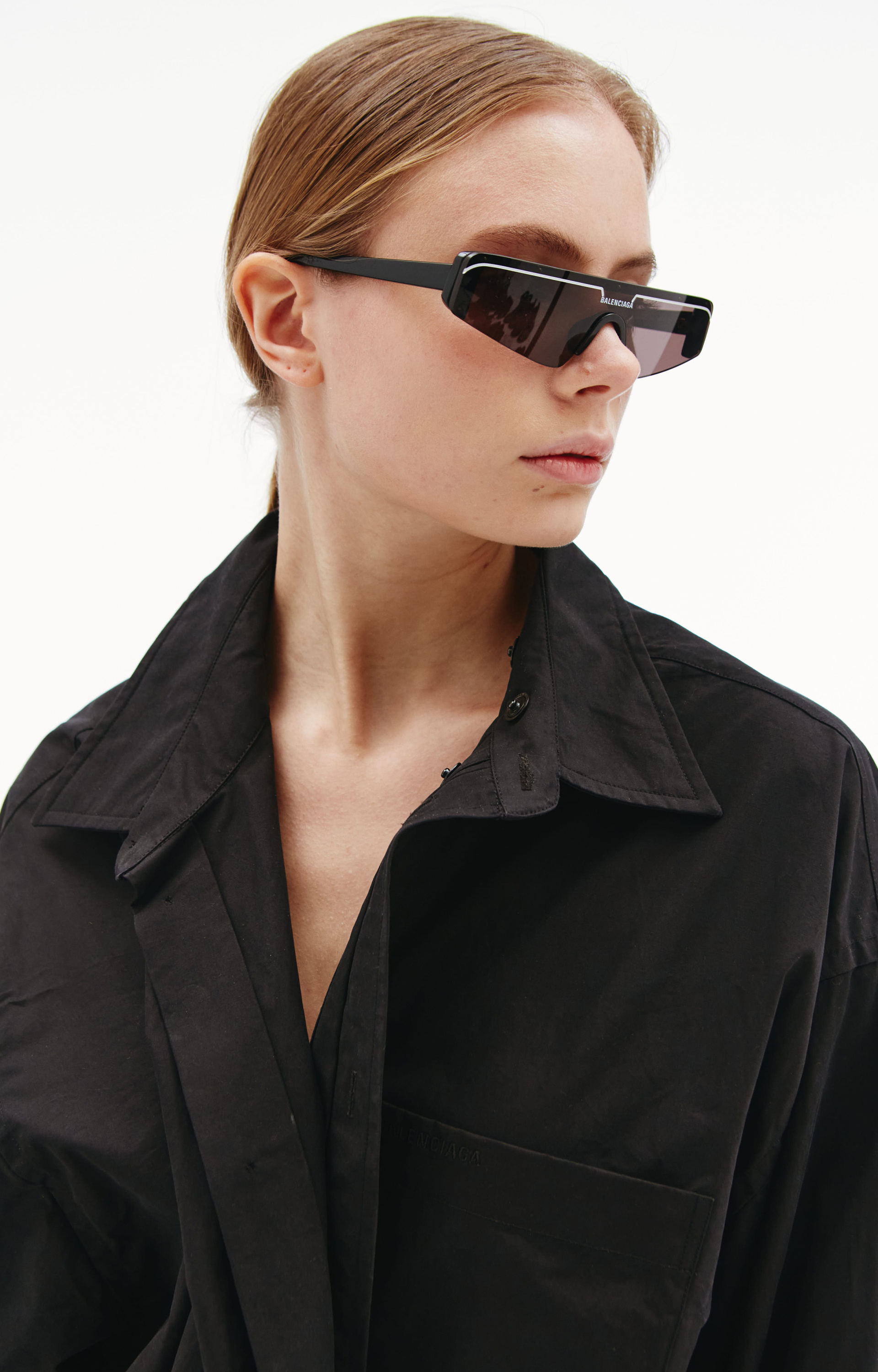 Balenciaga Черная оверсайз рубашка