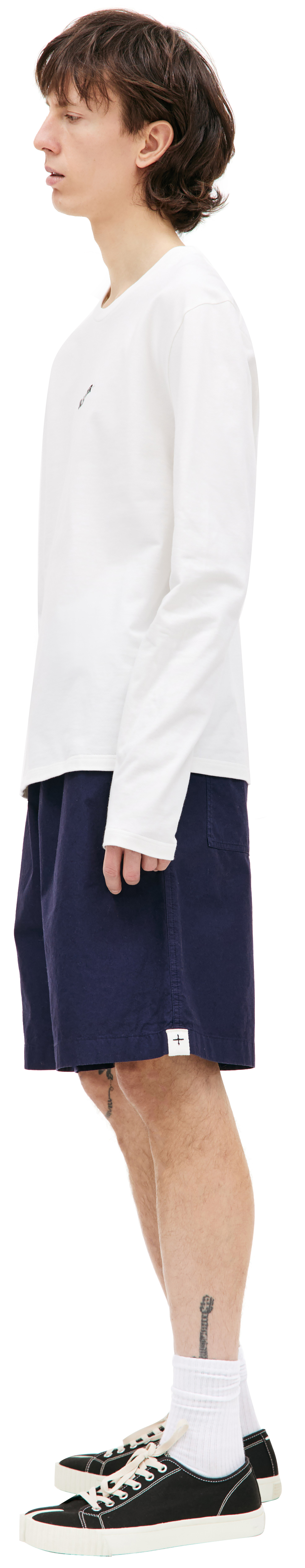 Jil Sander Белый лонгслив с логотипом