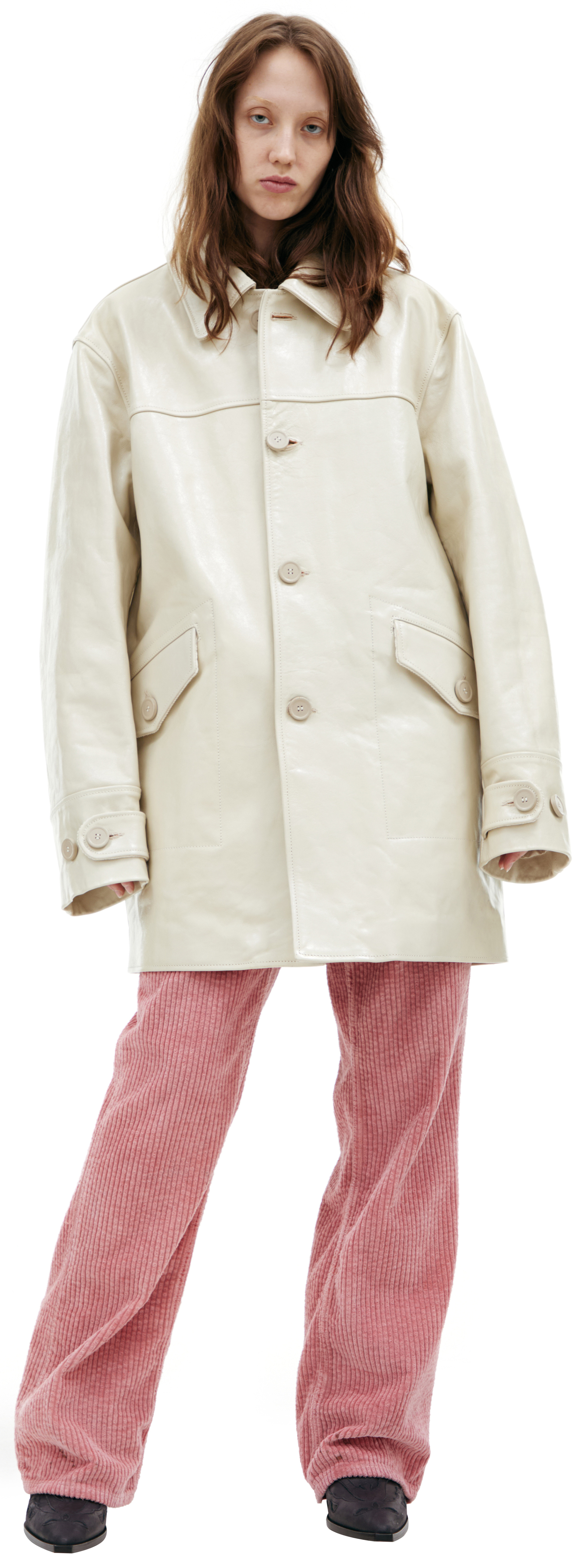 Our Legacy Однобортное пальто из кожи