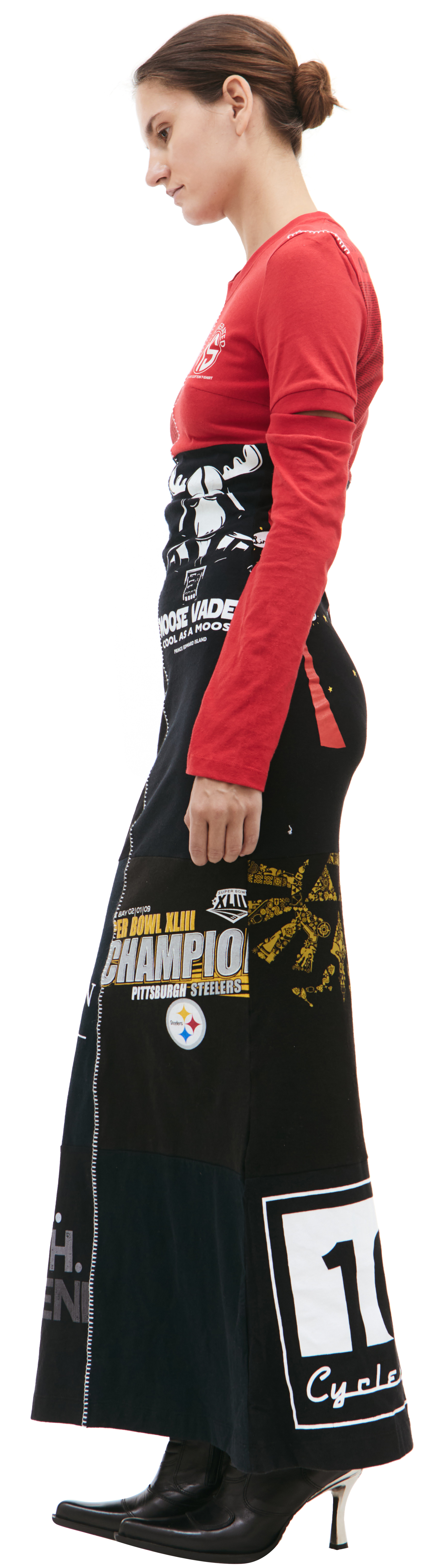 MARINE SERRE Платье макси в стиле пэчворк