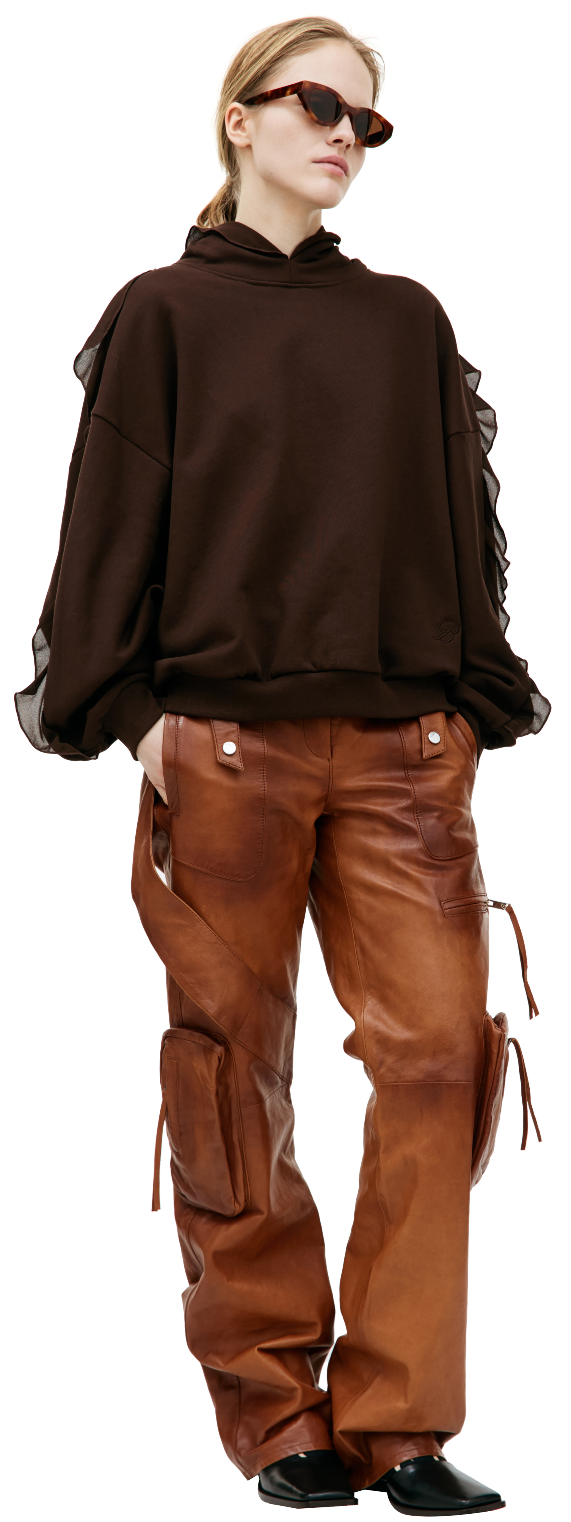 Blumarine Оверсайз худи с рюшами