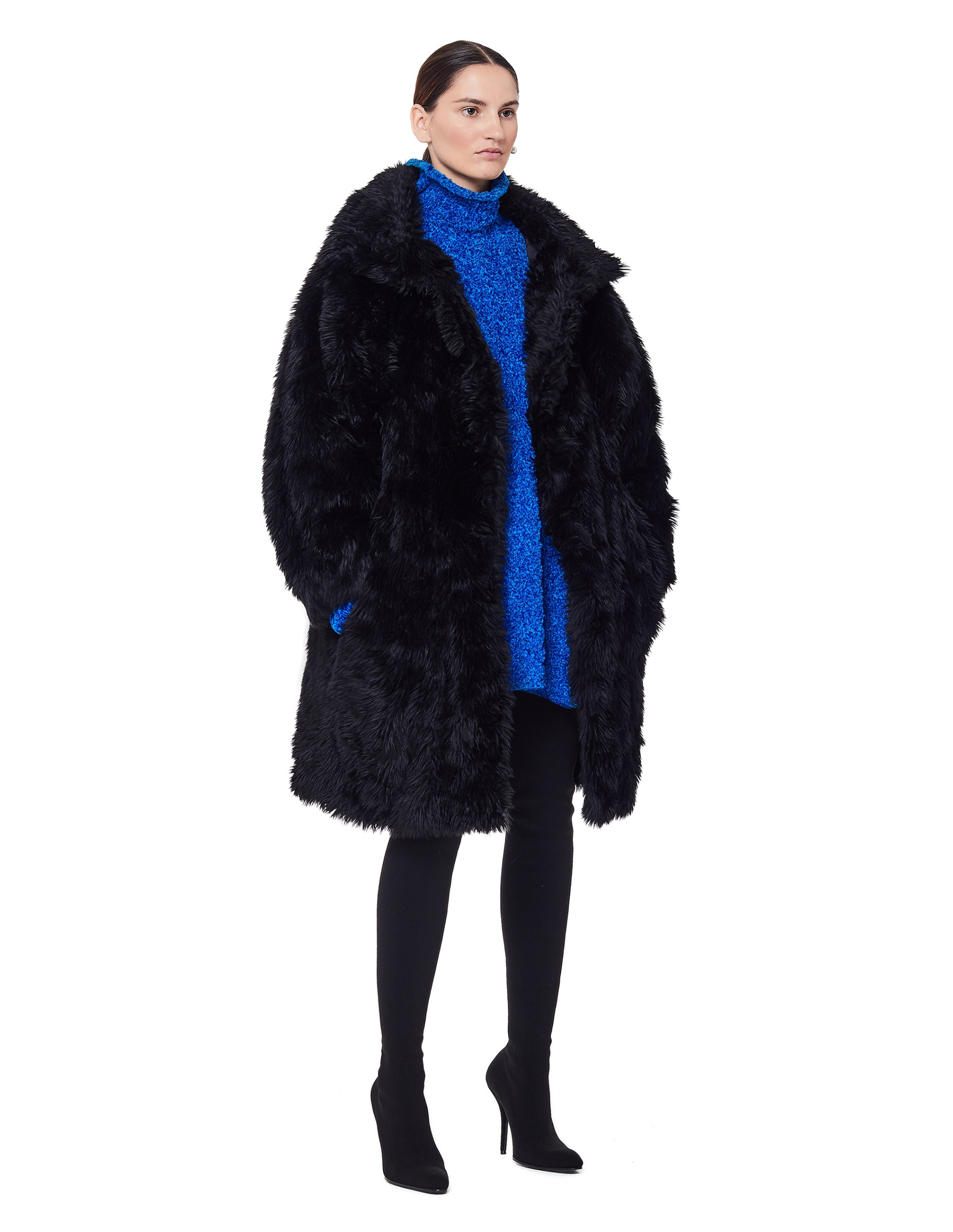 Balenciaga Черная шуба Swing из искусственного меха