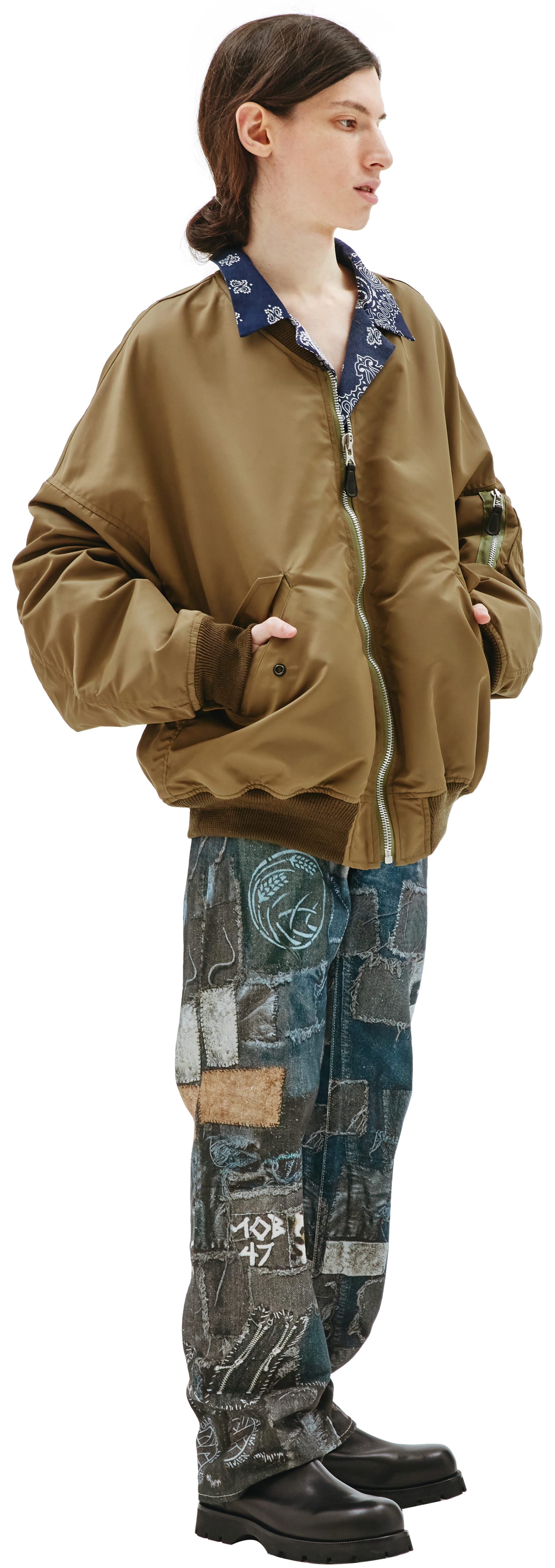 Doublet Хаки бомбер с принтом Olive