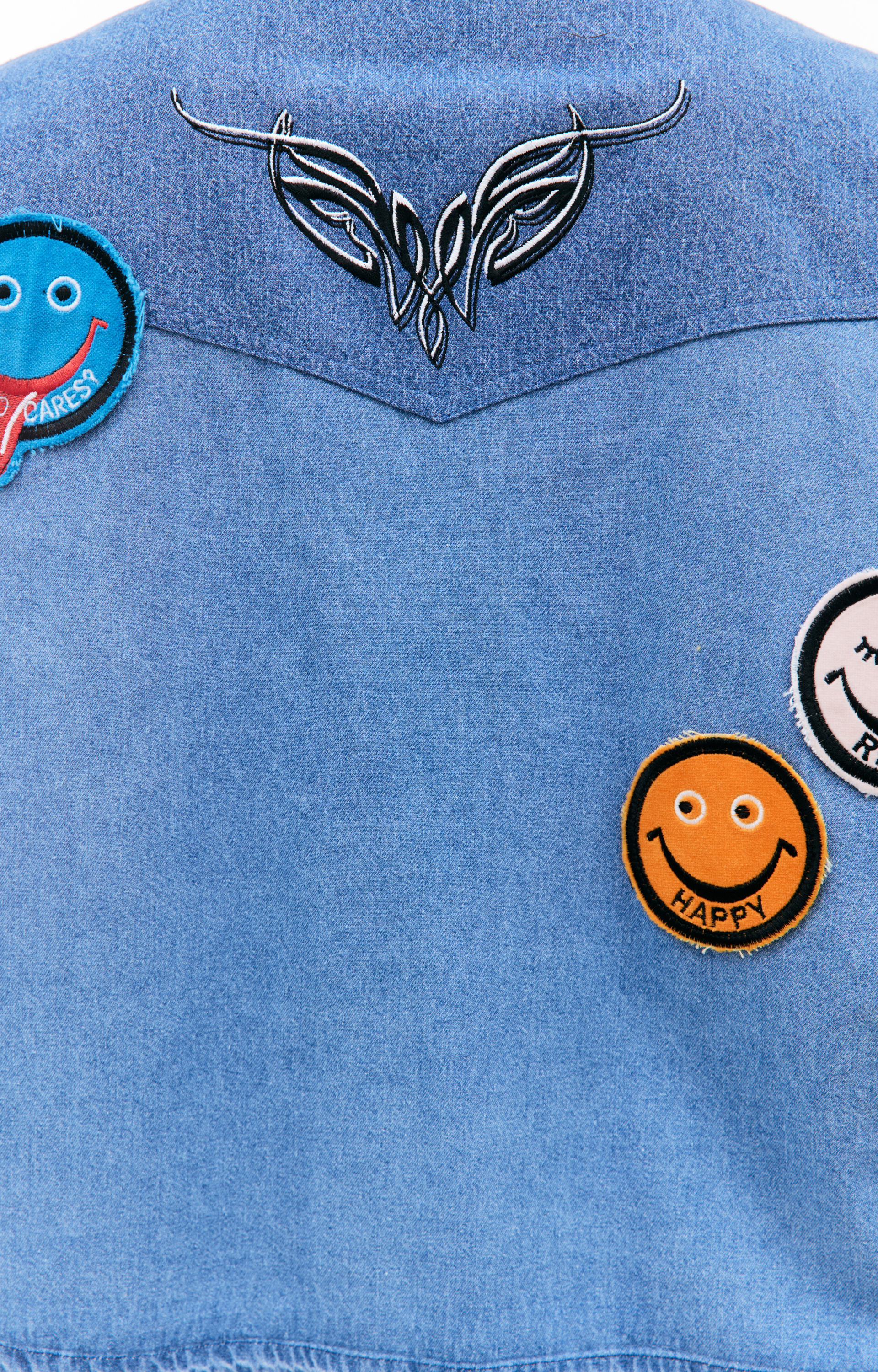 Children of the discordance Джинсовая рубашка пэчворк с нашивками