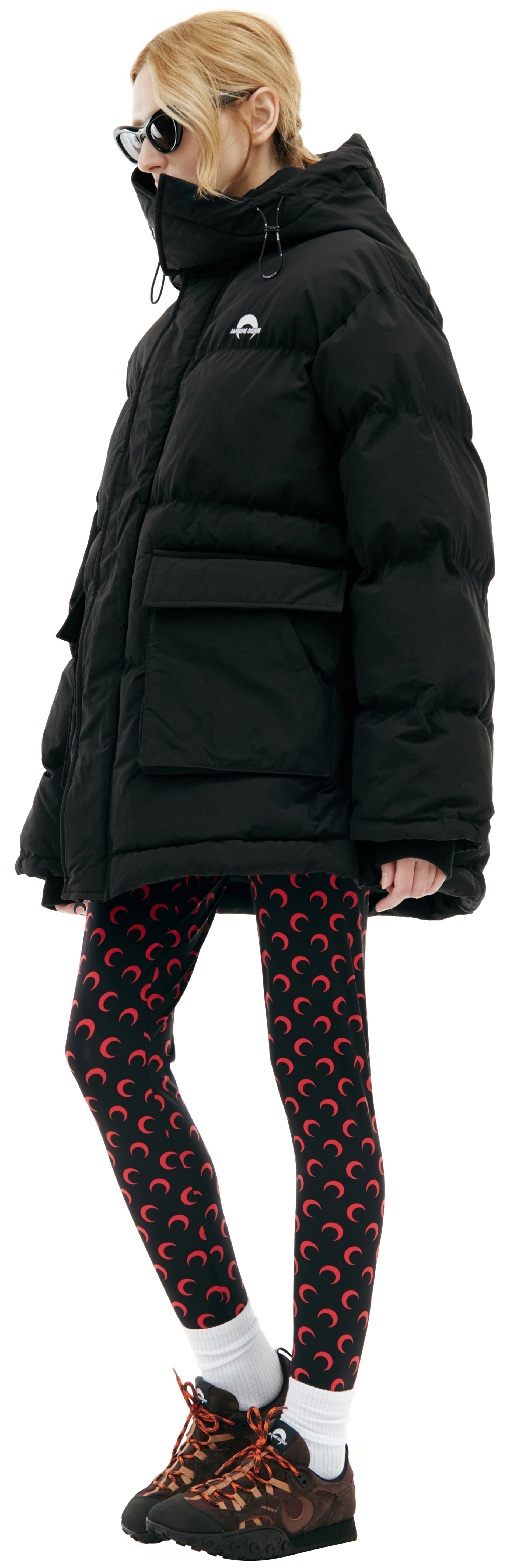 MARINE SERRE Пуховик с логотипом