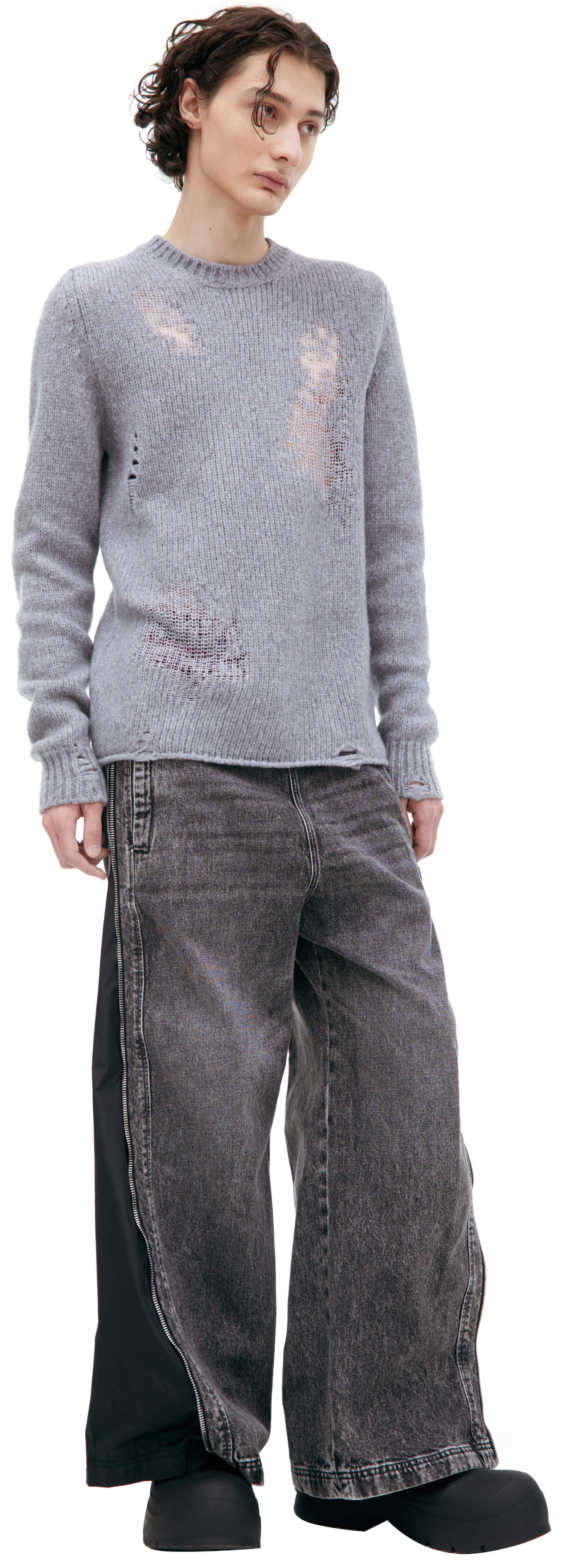 Diesel Рваный свитер из шерсти