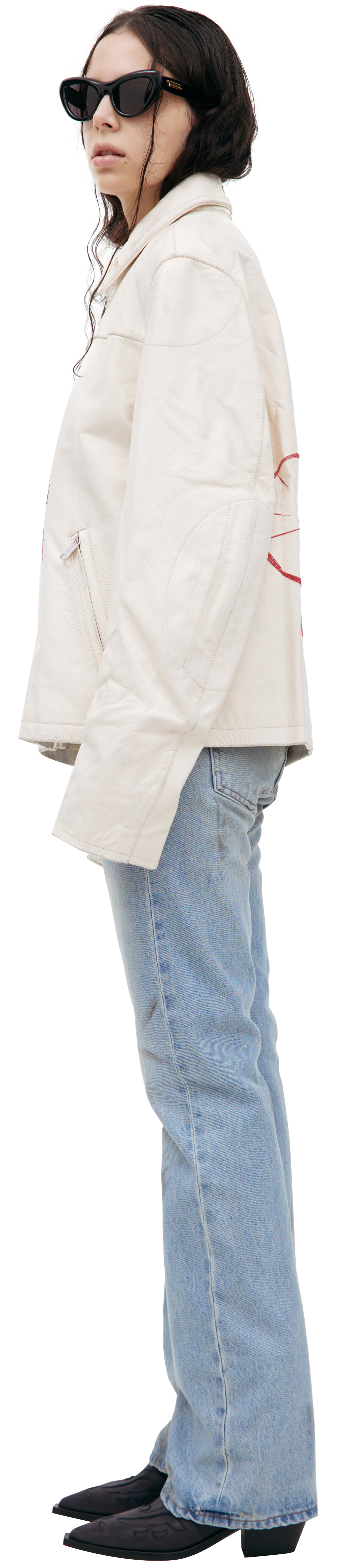 Enfants Riches Déprimés Кожаная куртка с иероглифами