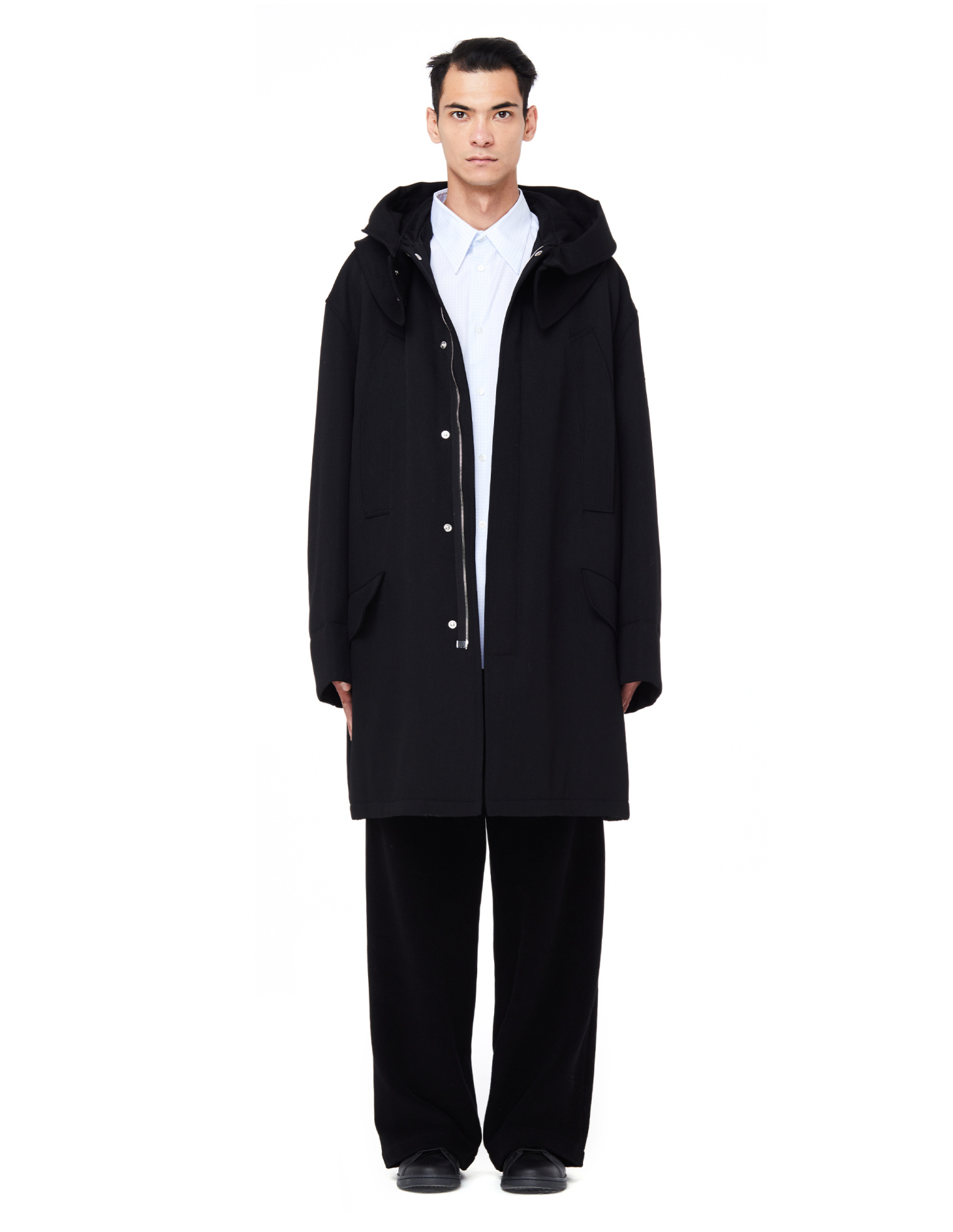Raf Simons Шерстяная парка с капюшоном
