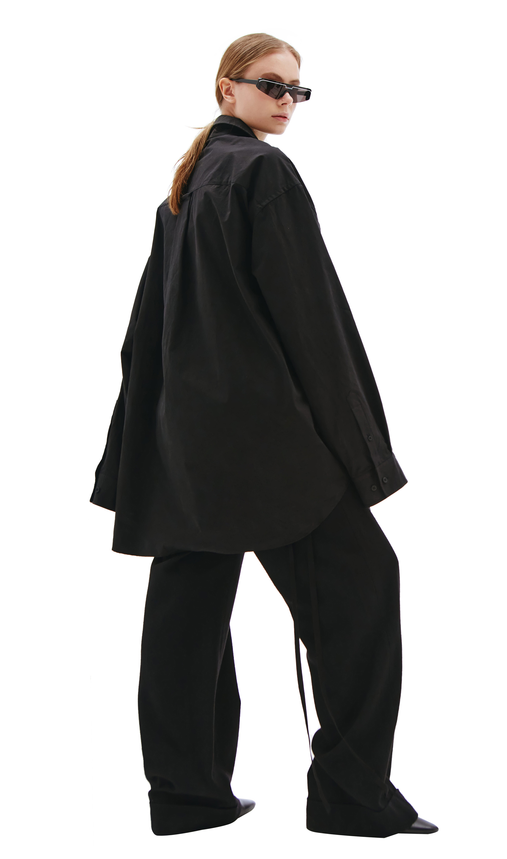 Balenciaga Черная оверсайз рубашка