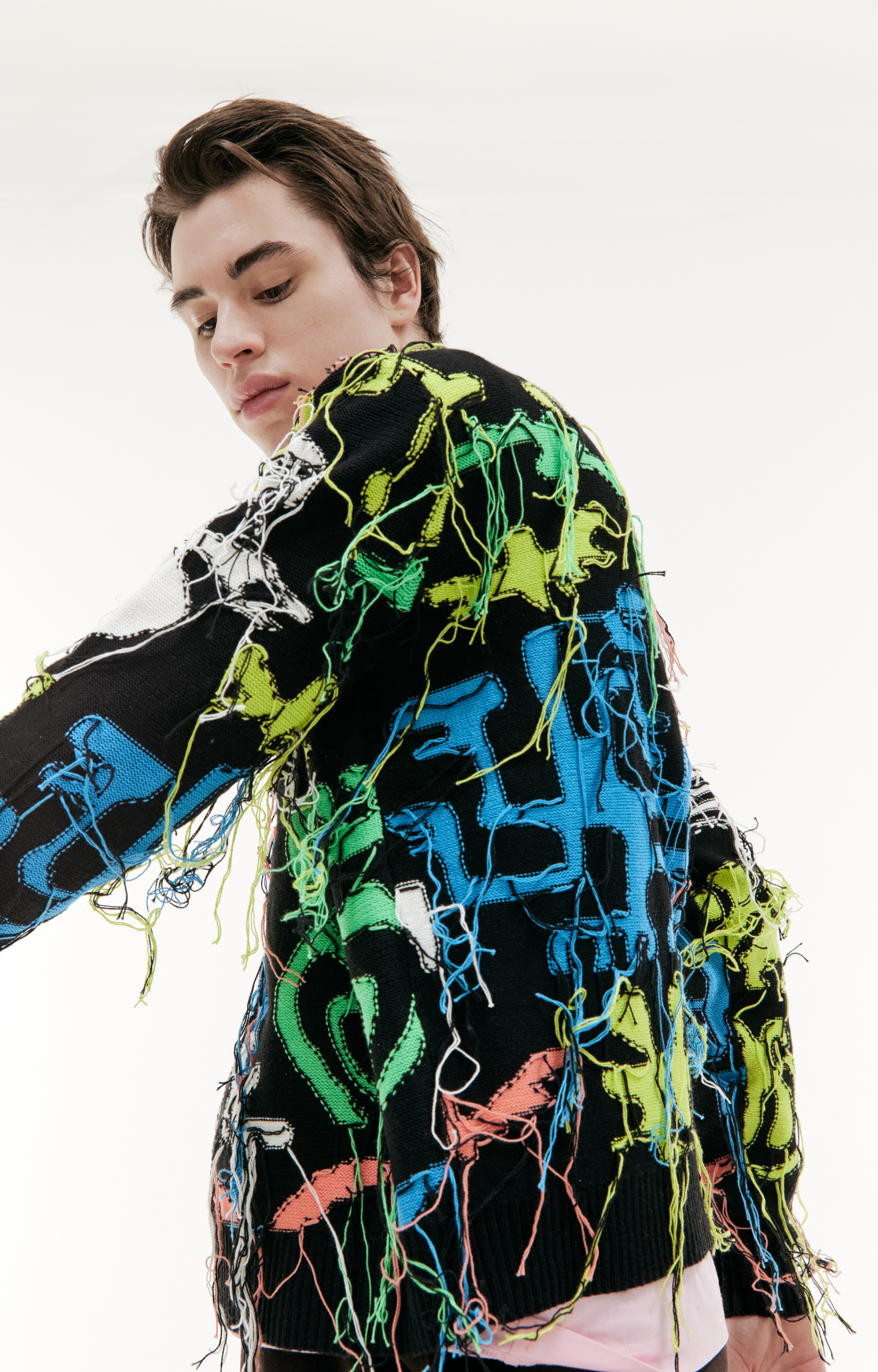 CHARLES JEFFREY LOVERBOY Вязаный кардиган с вышивкой интарсия