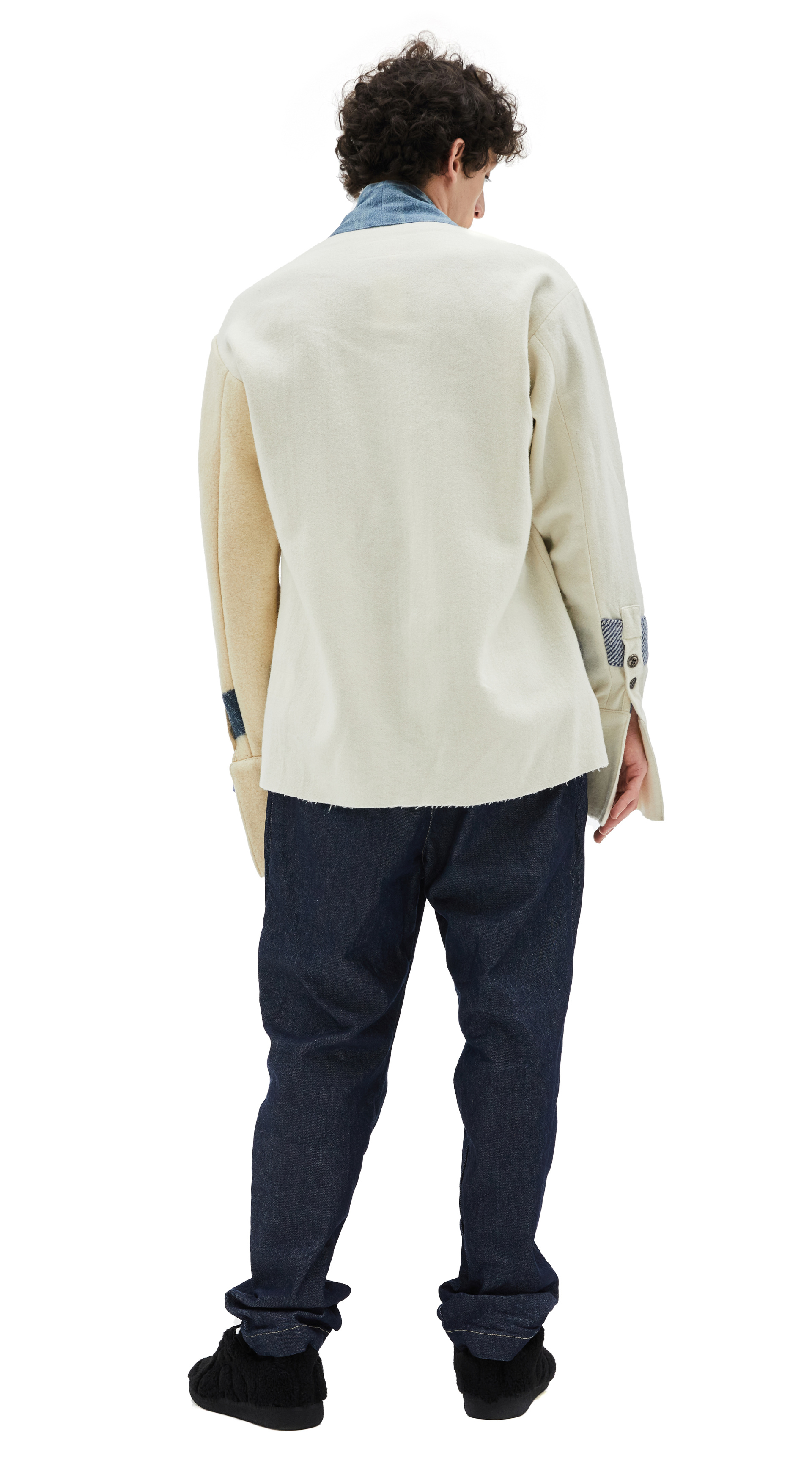 Greg Lauren Шерстяная Куртка Со Вставками Из Денима