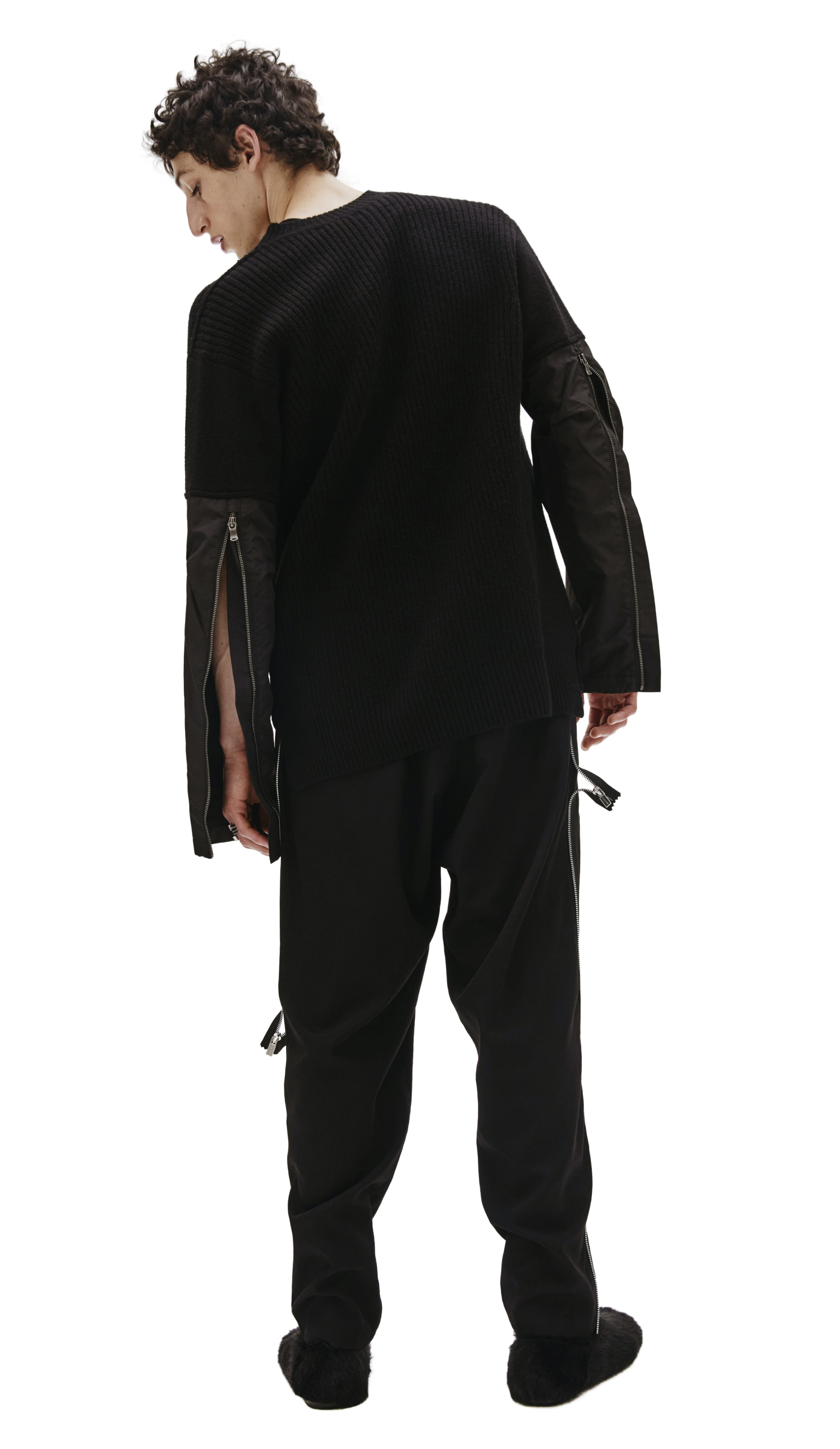 The Viridi-Anne Шерстяной свитер с нейлоновыми рукавами