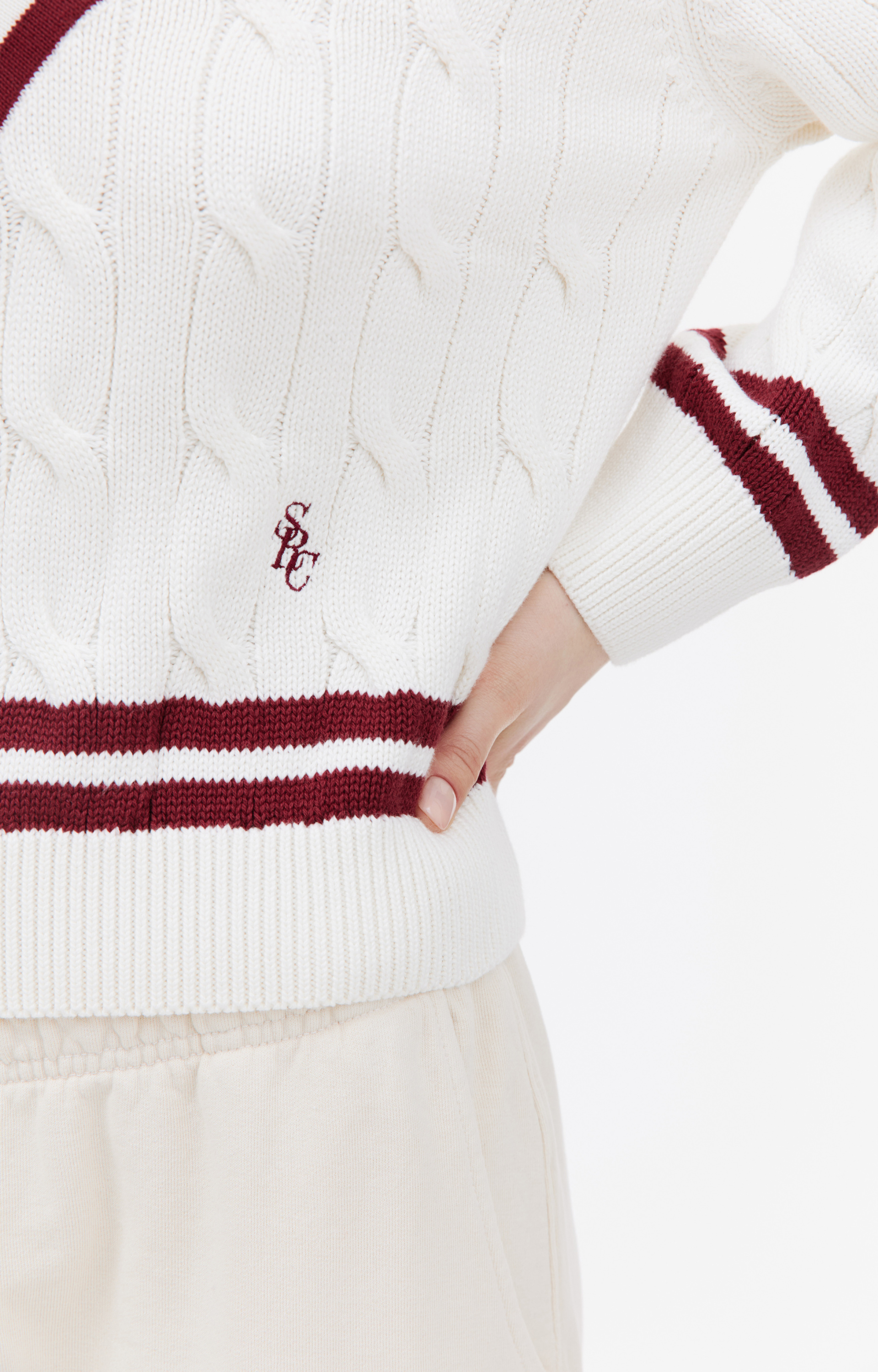 SPORTY & RICH Свитер SRC с V-вырезом