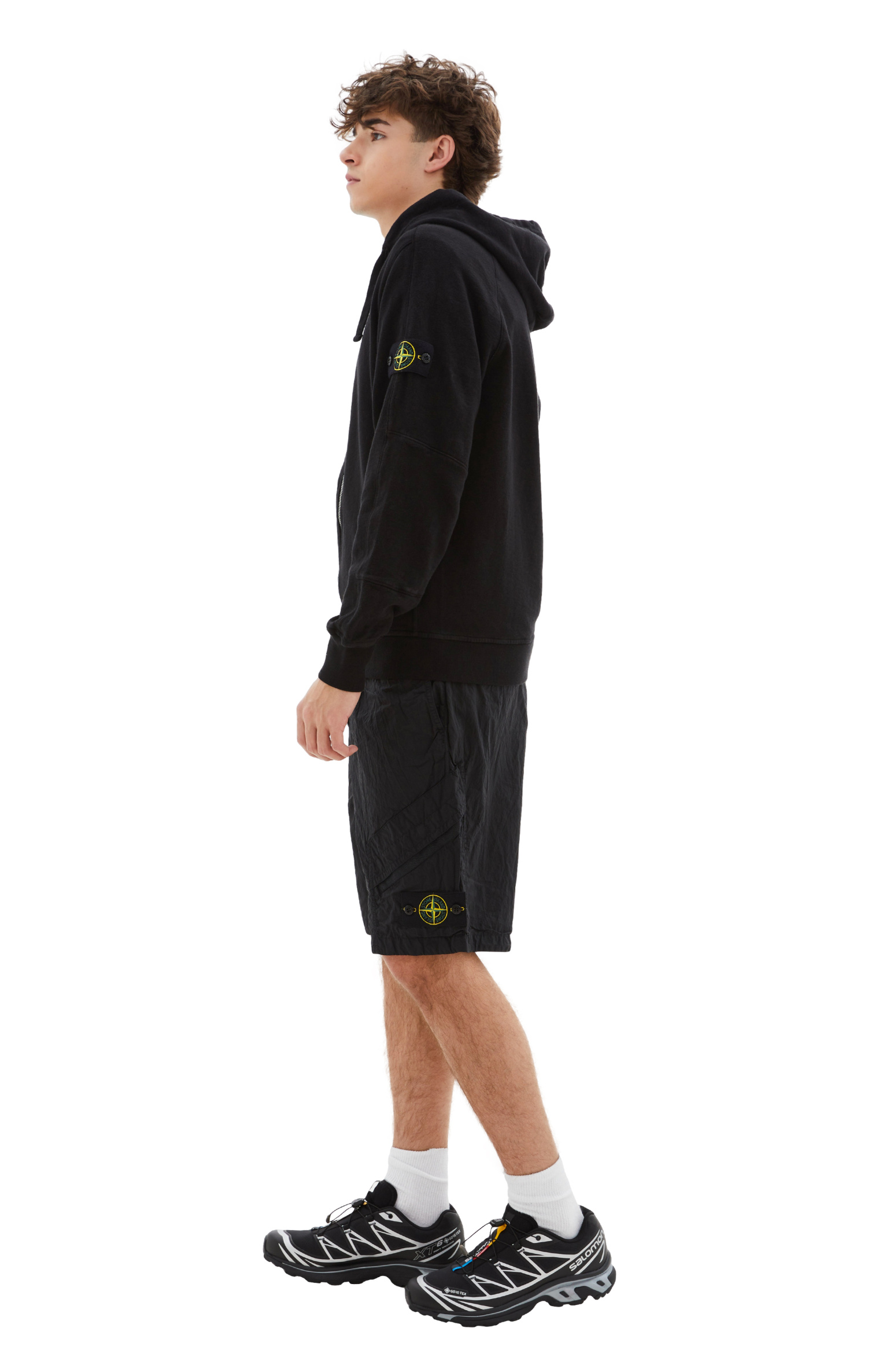 Stone Island Черное худи на молнии