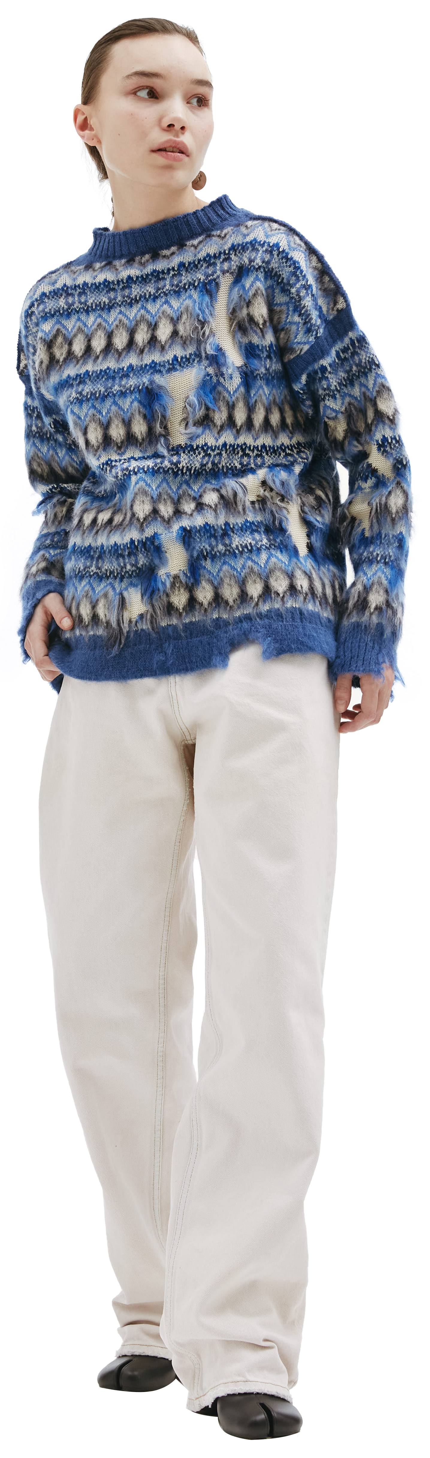 Maison Margiela Свитер из шерсти с винтажным эффектом