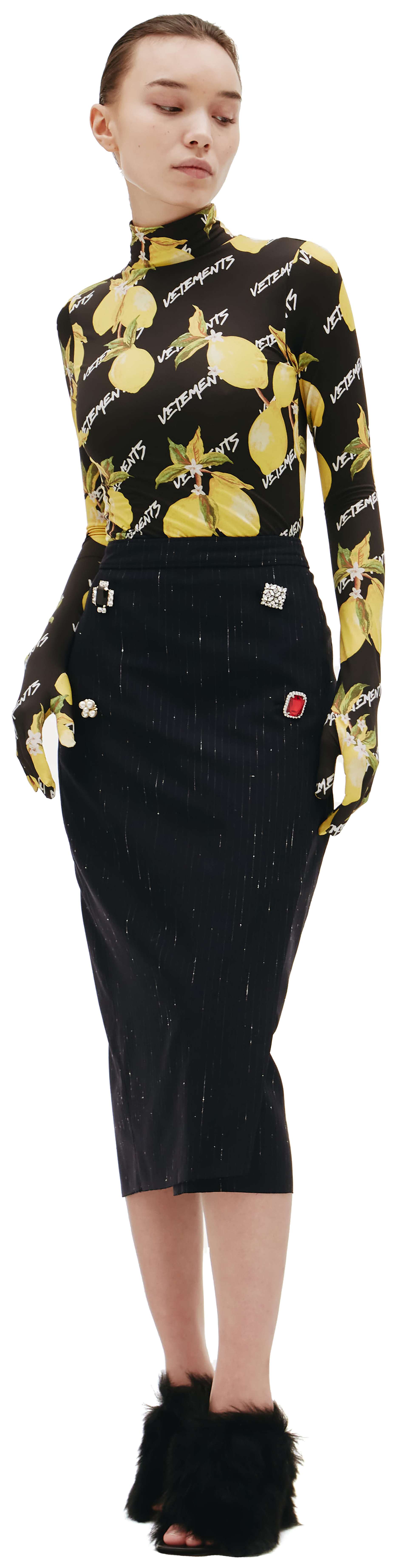 VETEMENTS Юбка-карандаш с декоративными пуговицами