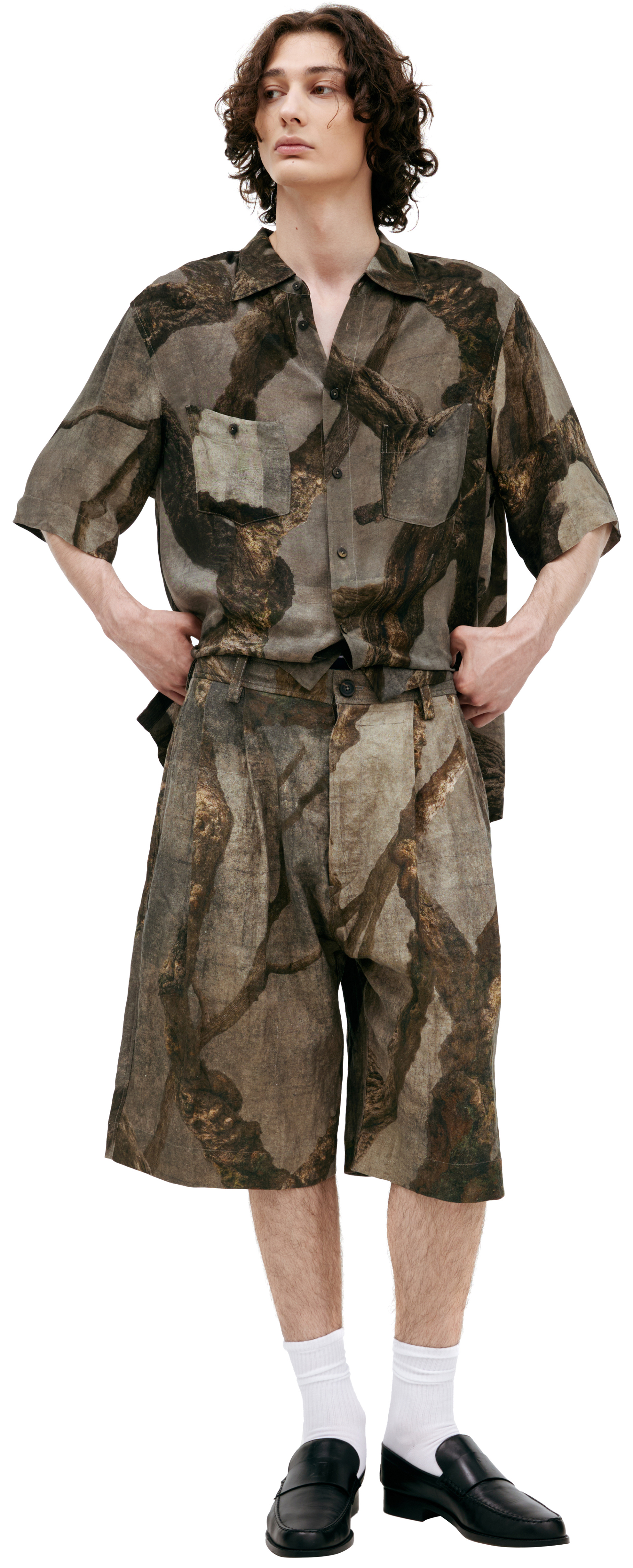 Ziggy Chen Шорты с монопринтом