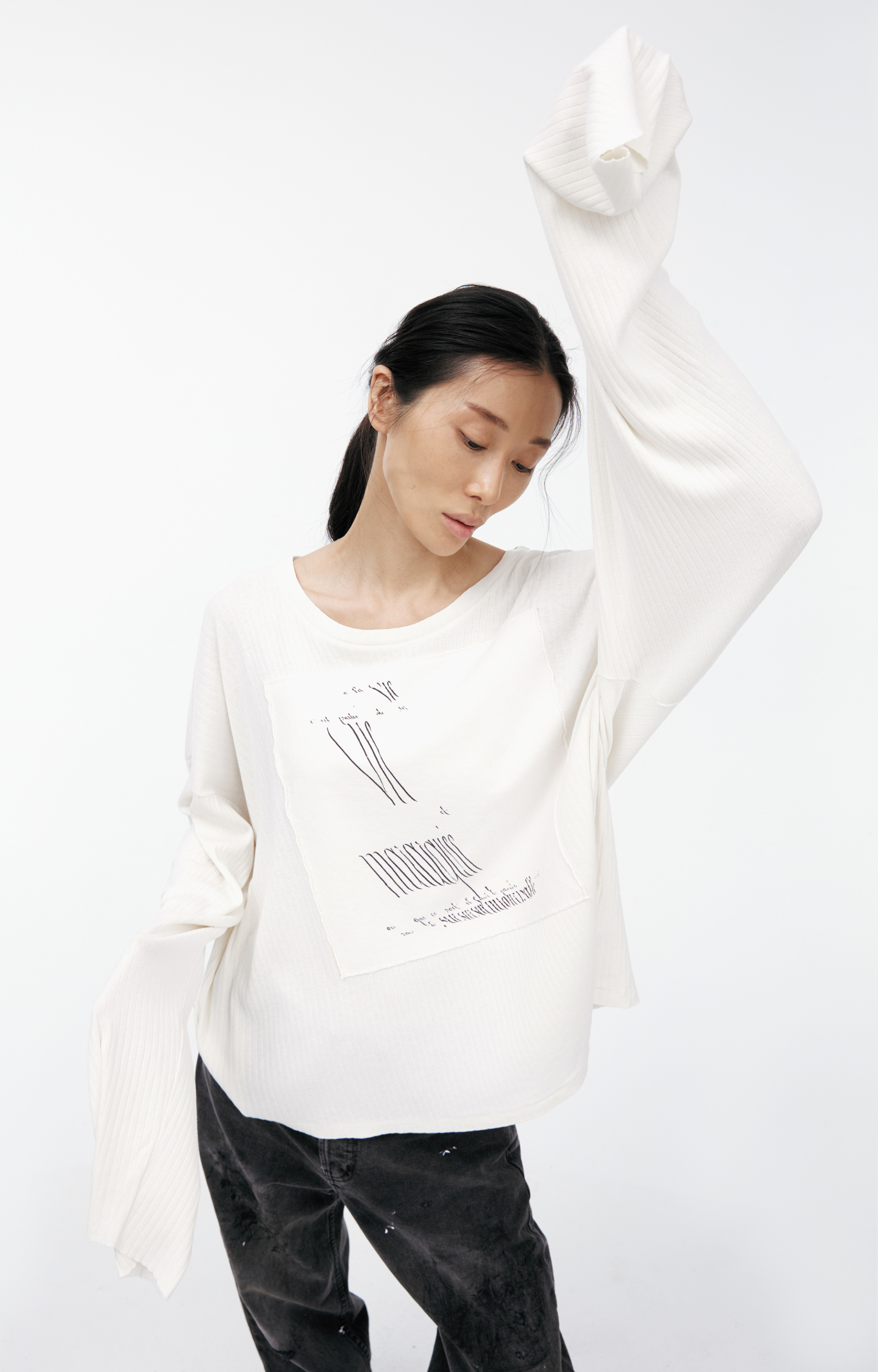 Enfants Riches Déprimés Белый лонгслив с патчем