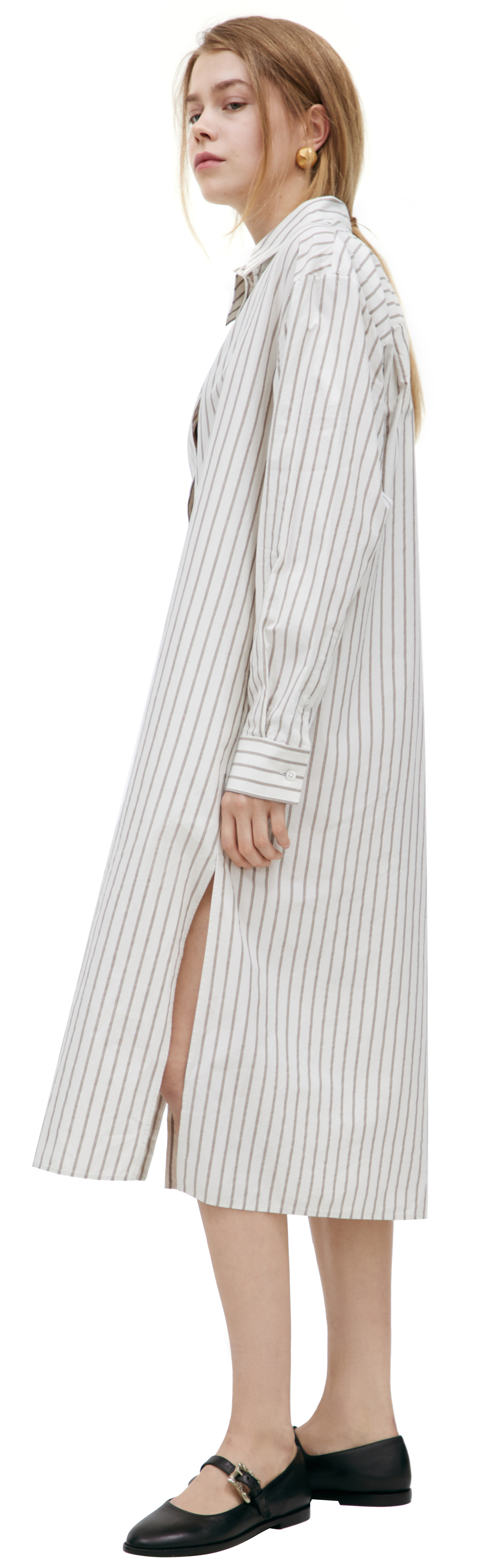 The Row Шелковое платье в полоску