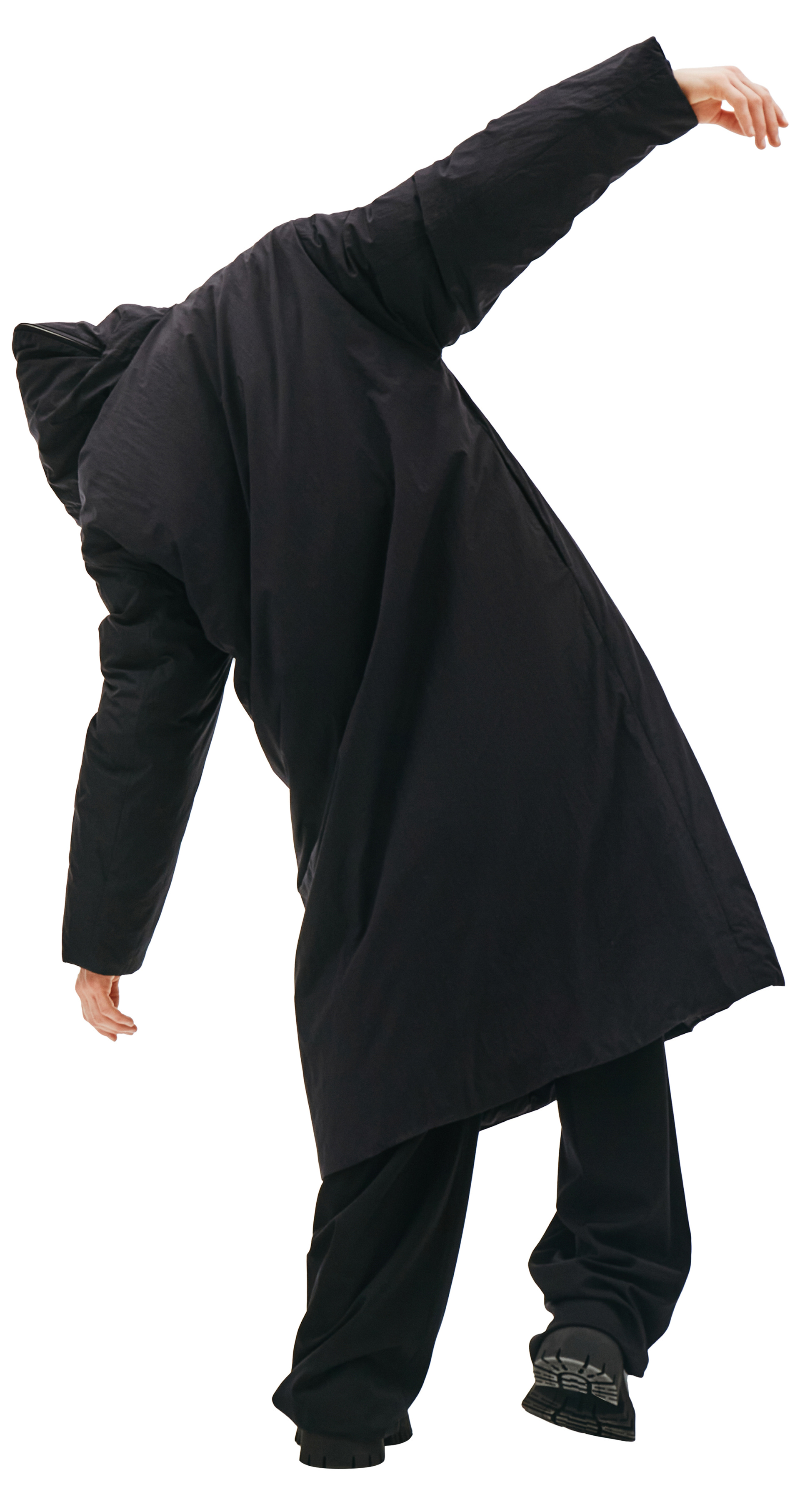 Jil Sander Черная парка с капюшоном на замке