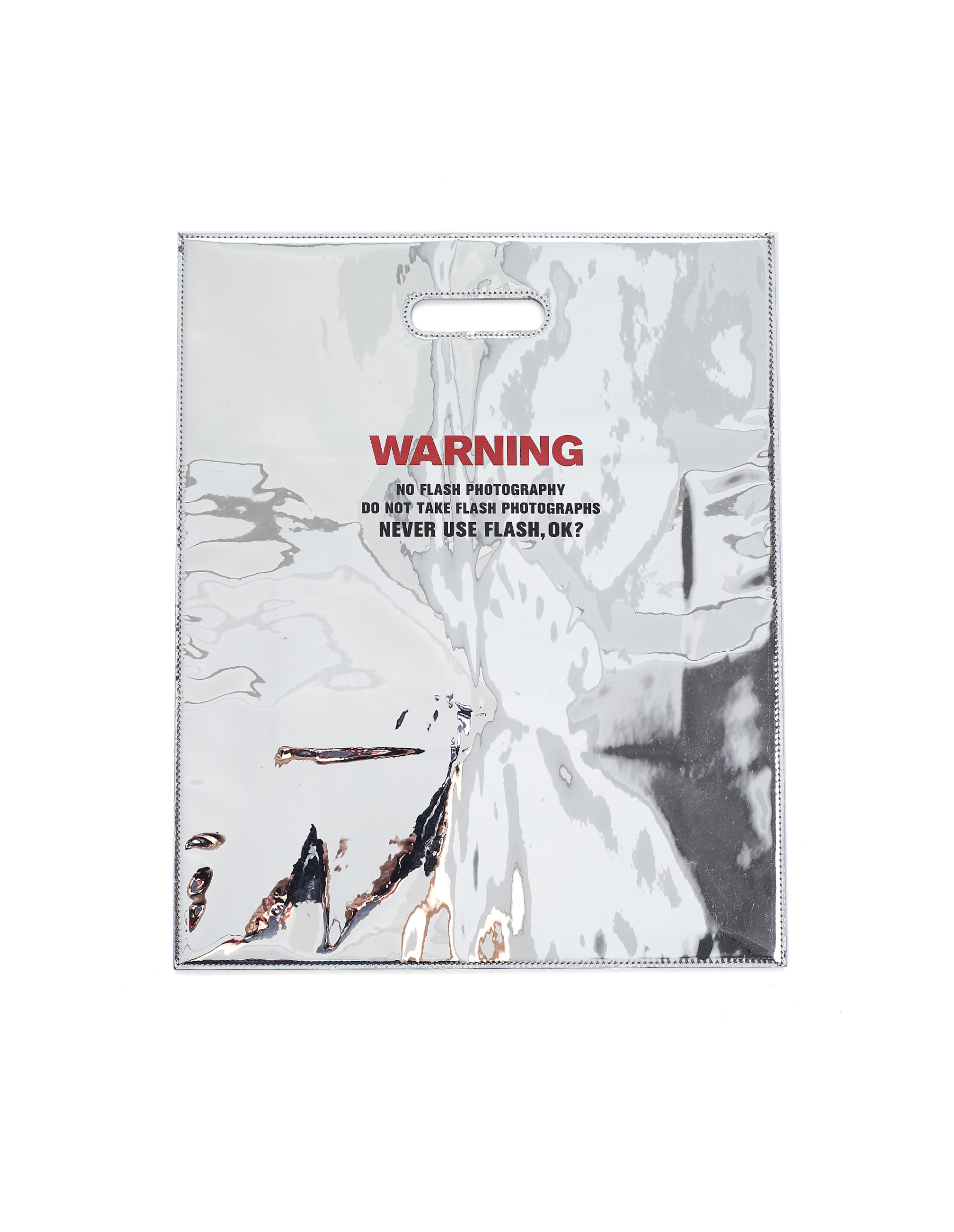 Doublet Cеребристая кожаная сумка Never Use Flash