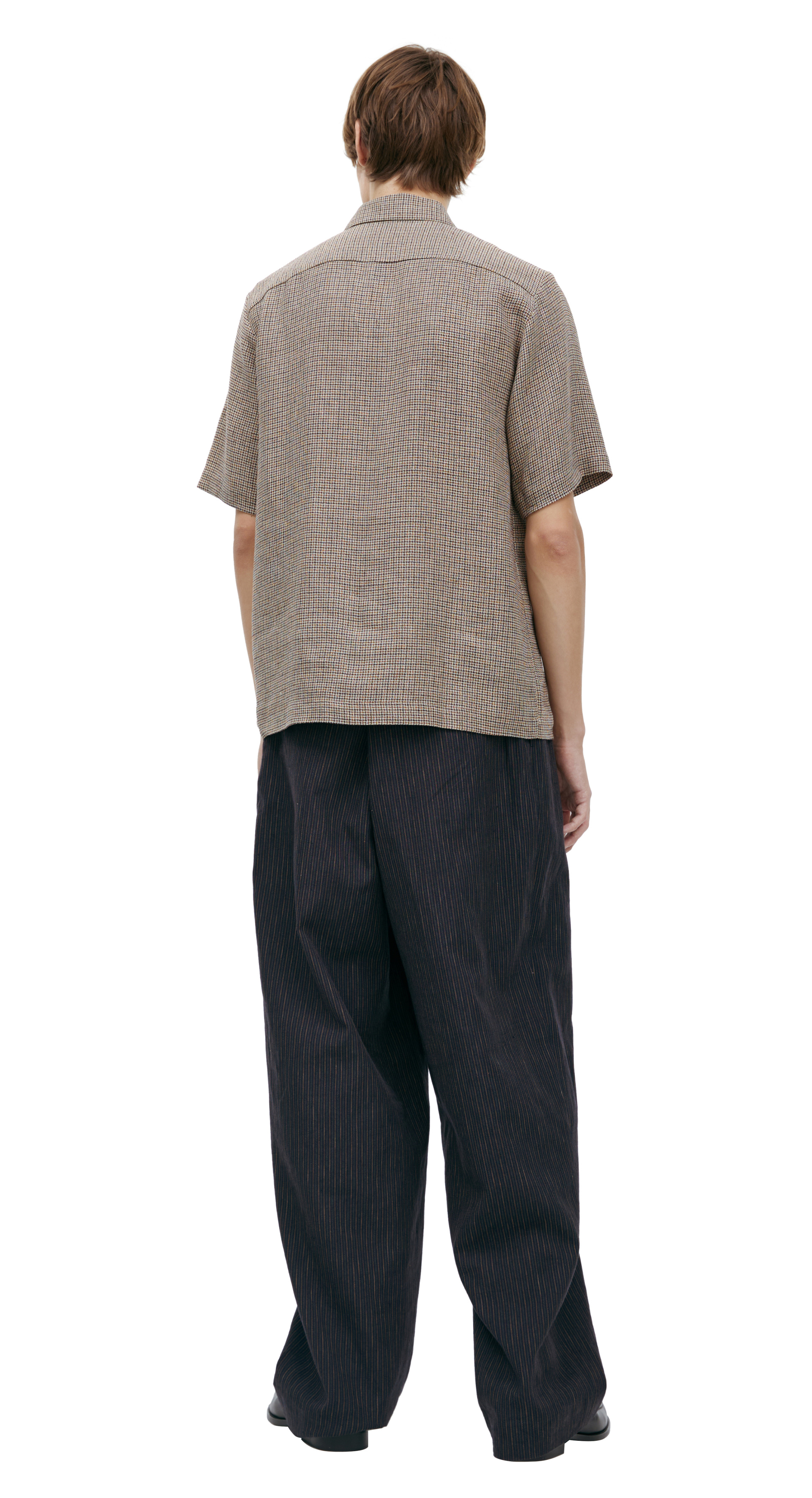 Dries Van Noten Льняная рубашка с монопринтом