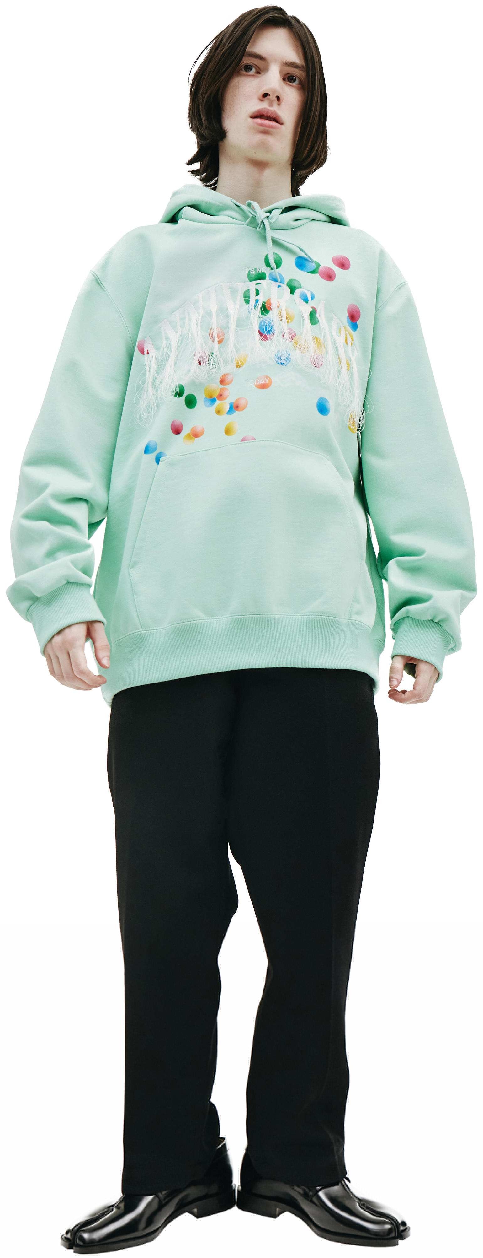 Doublet Мятное худи с вышивкой Anniversary