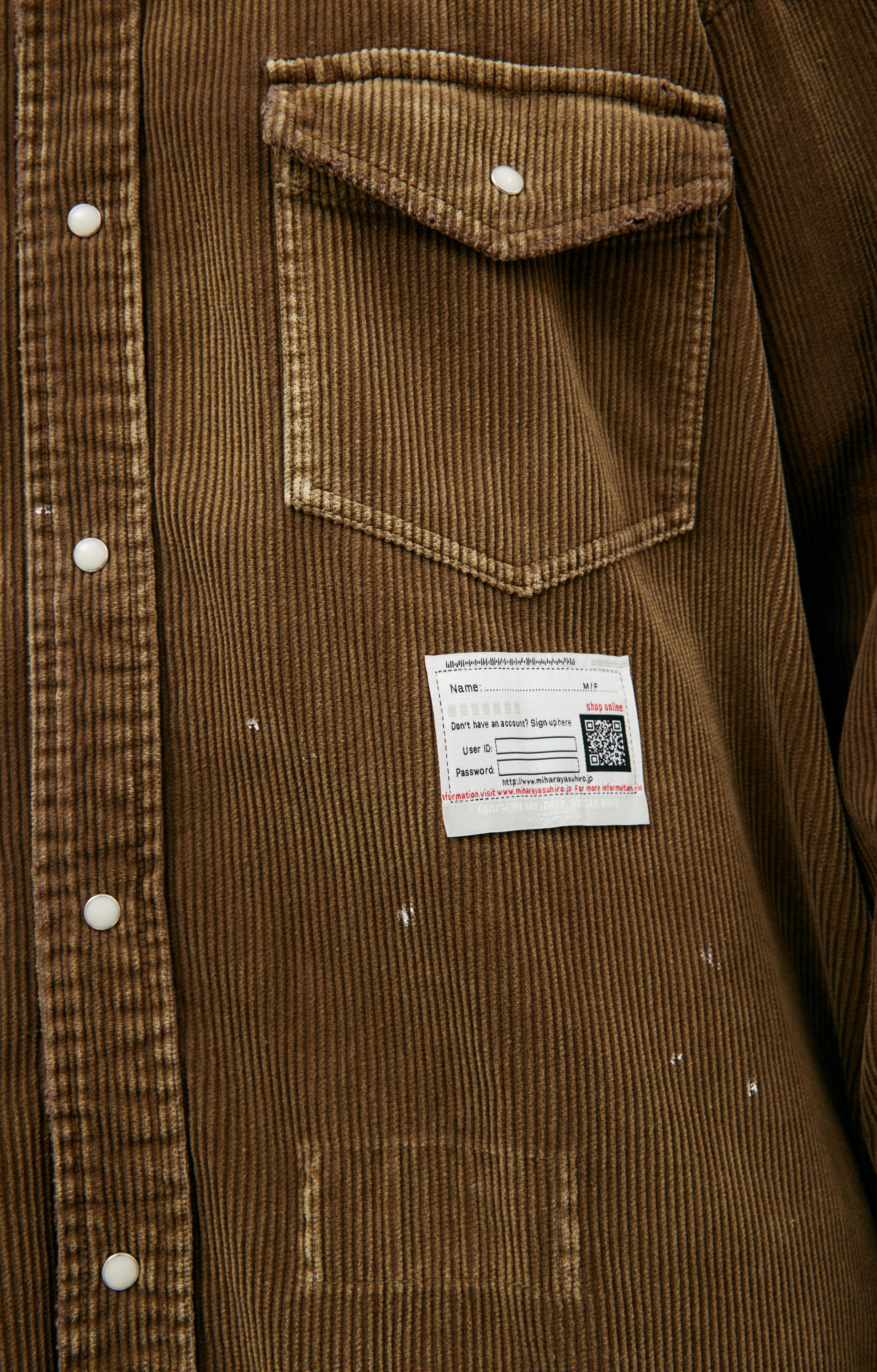 Maison Mihara Yasuhiro Вельветовая рубашка с логотипом