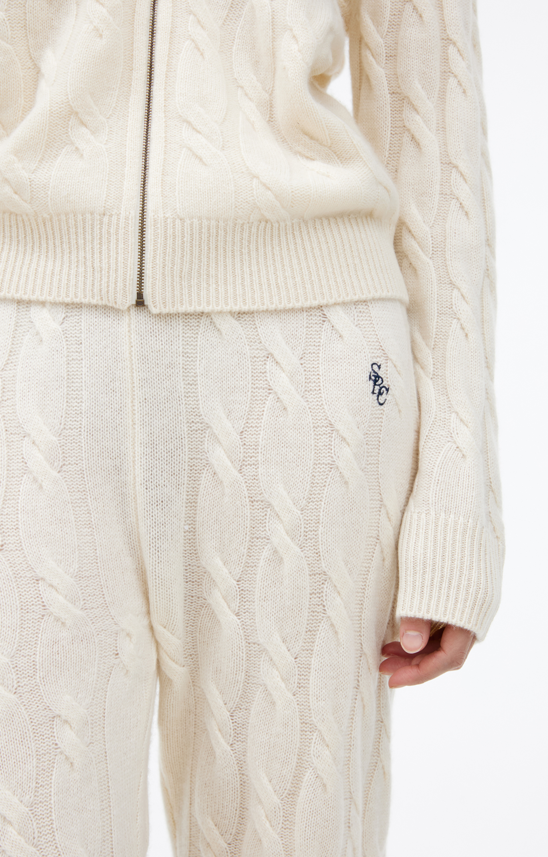 SPORTY & RICH Вязаные брюки из кашемира