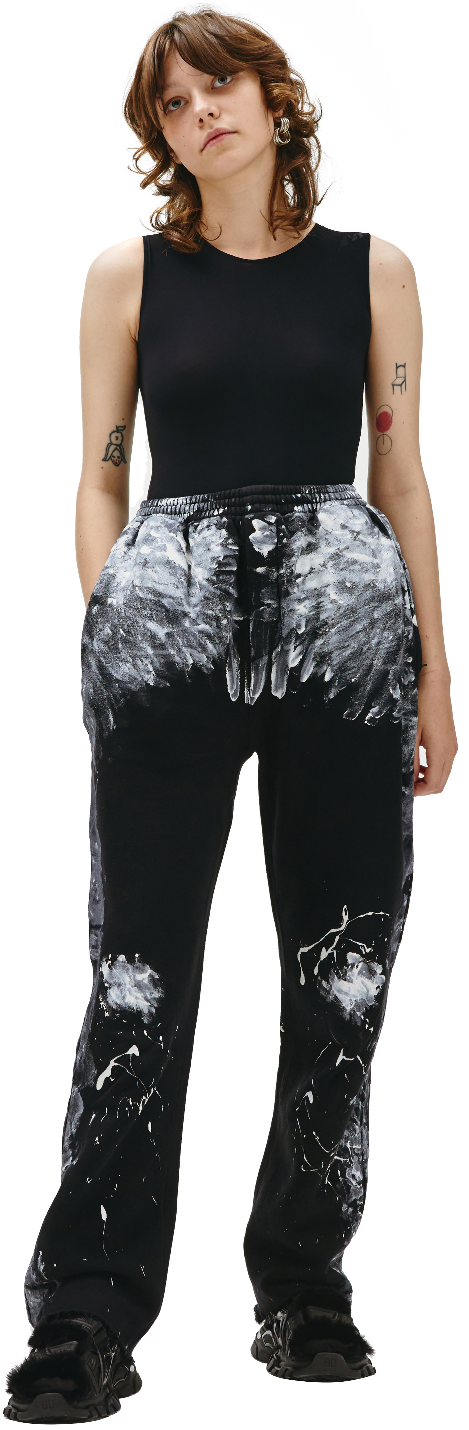 Balenciaga Черные брюки с контрастными пятнами