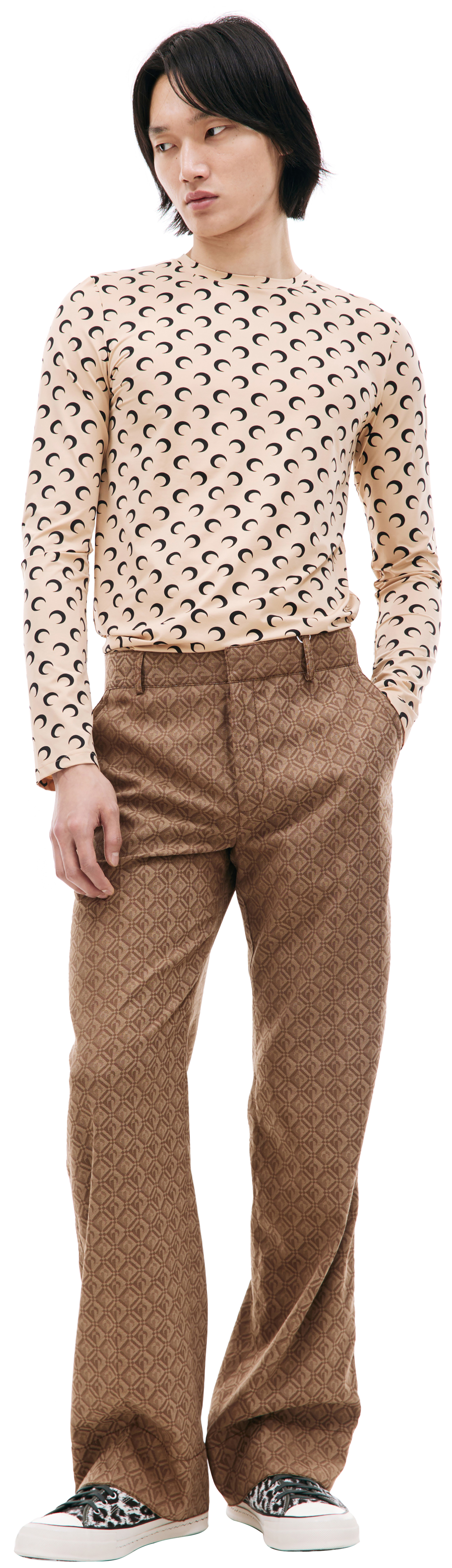 MARINE SERRE Прямые брюки с монопринтом